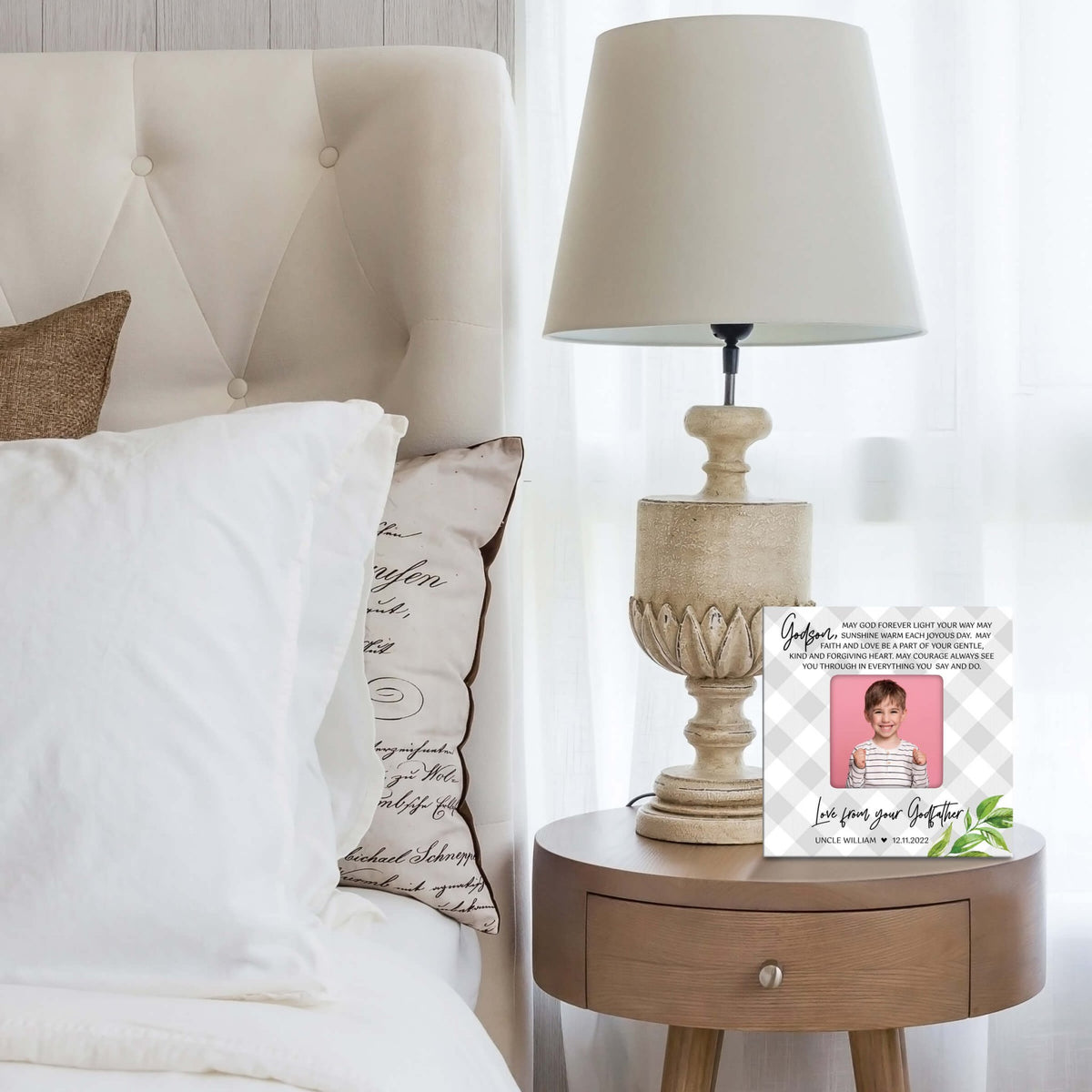 Personalized Godson Photo Frame - May God Bless You - LifeSong Milestones