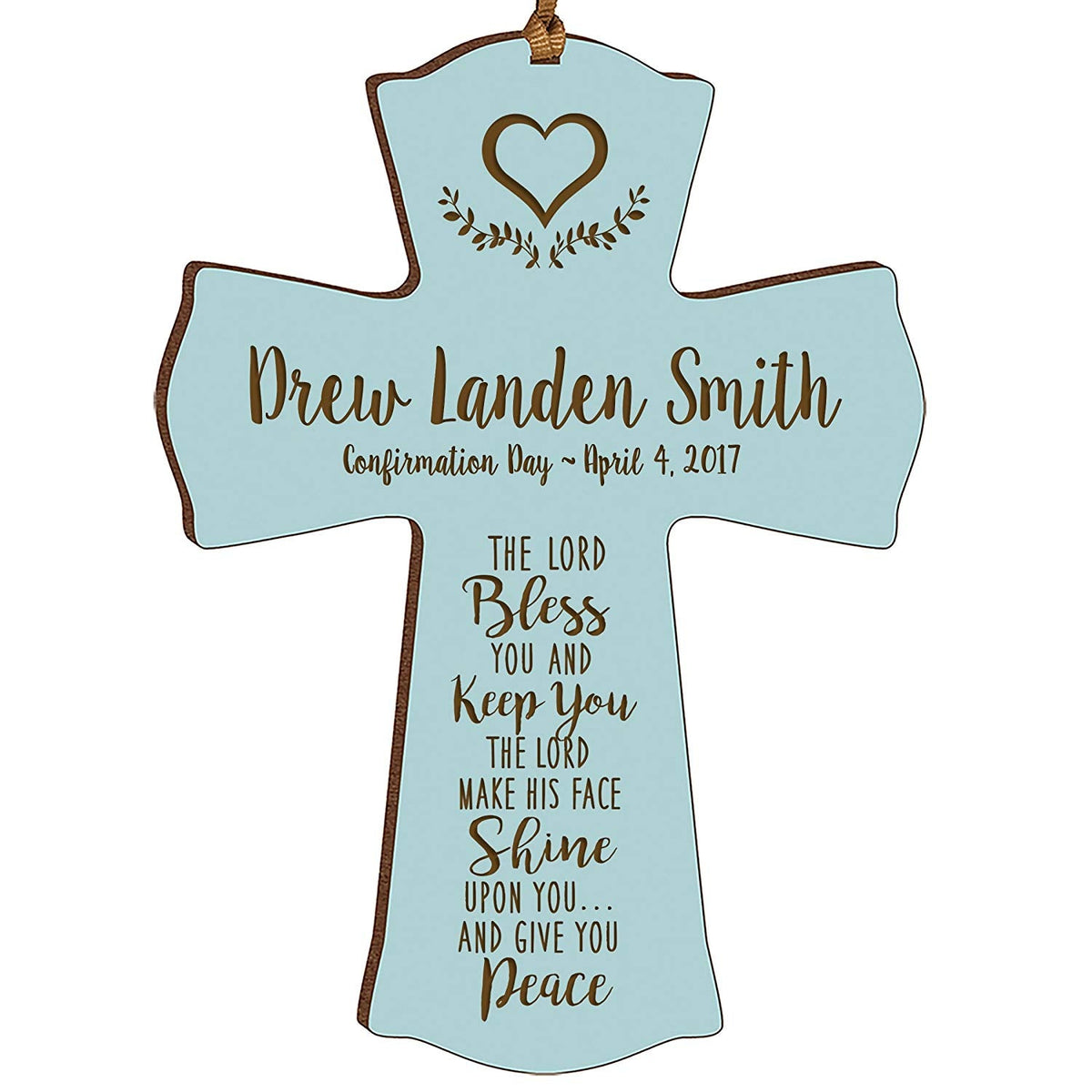 Personalized Graduation Cross Ornament - The Lord Bless You - LifeSong Milestones