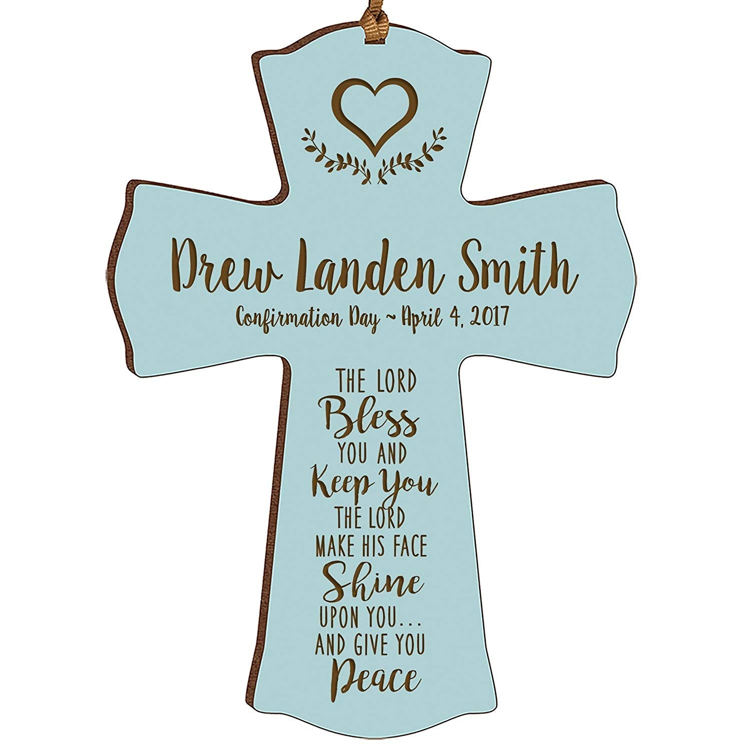 Personalized Graduation Cross Ornament - The Lord Bless You - LifeSong Milestones