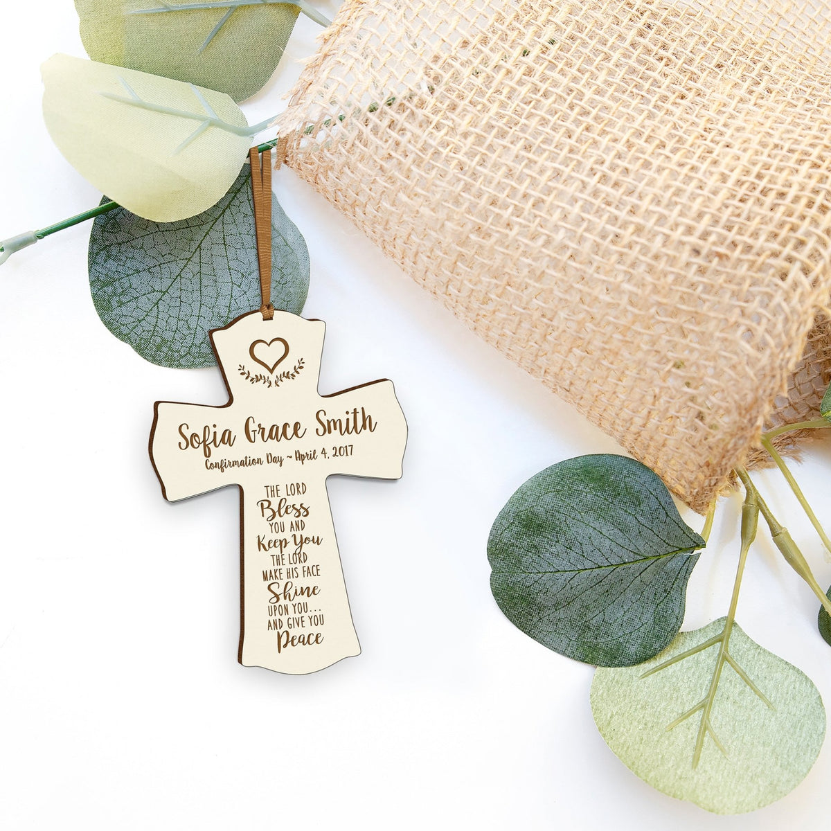 Personalized Graduation Cross Ornament - The Lord Bless You - LifeSong Milestones