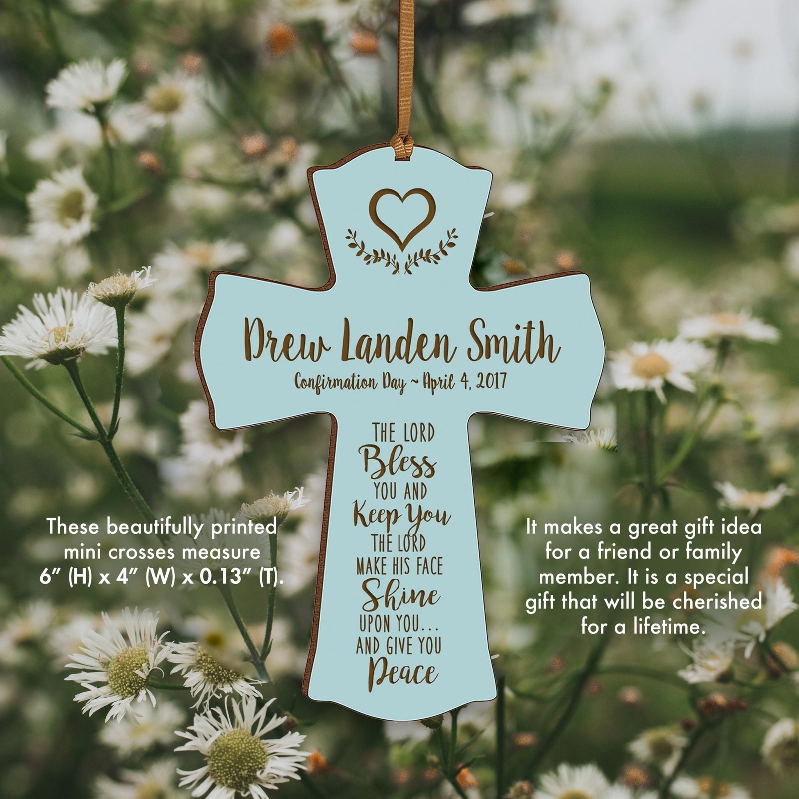 Personalized Graduation Cross Ornament - The Lord Bless You - LifeSong Milestones