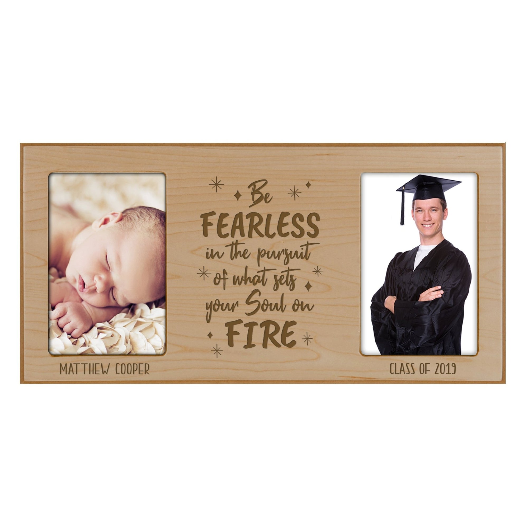 Personalized Graduation Double Photo Frame Gift - Be Fearless - LifeSong Milestones