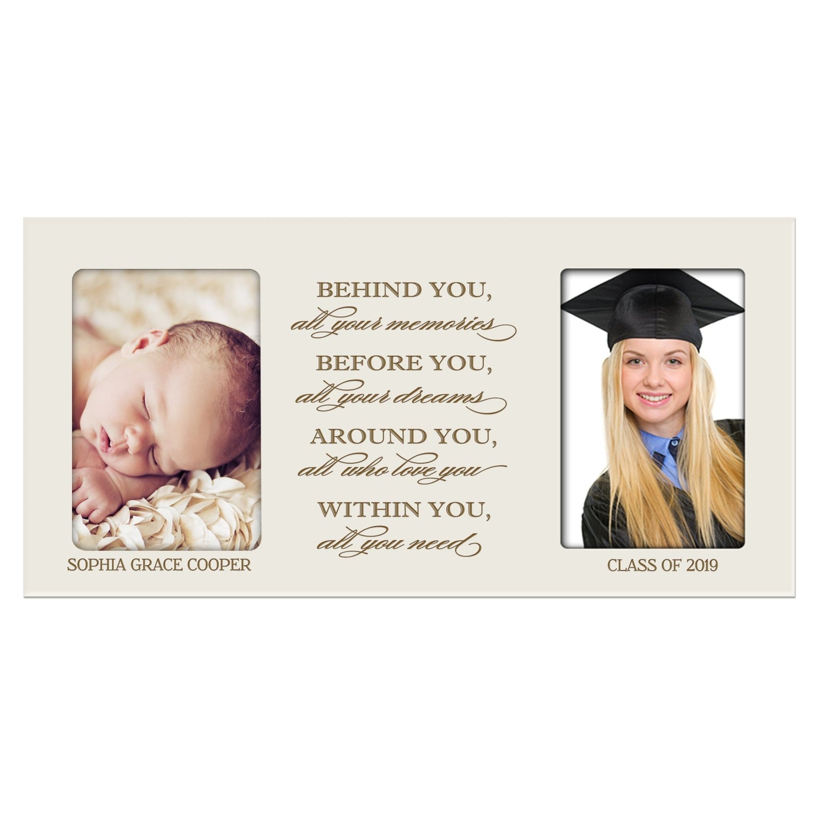 Personalized Graduation Double Photo Frame Gift - Behind You - LifeSong Milestones
