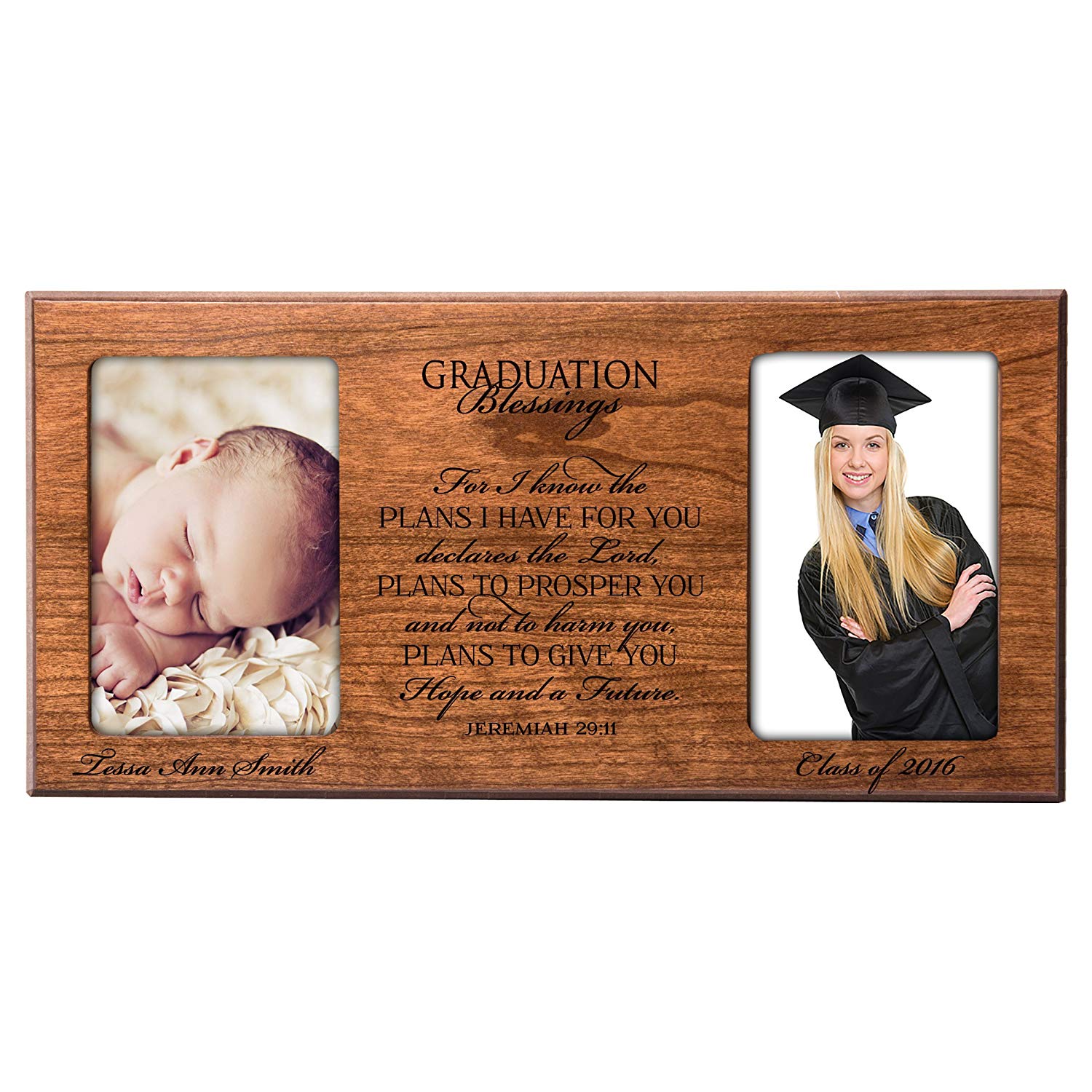 Personalized Graduation Double Photo Frame - Graduation Blessings - LifeSong Milestones
