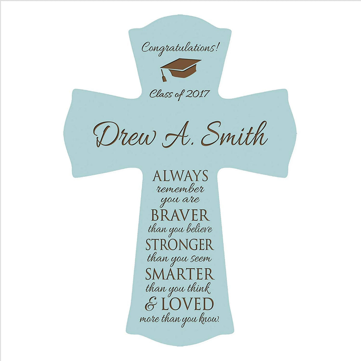Personalized Graduation Gift Wall Cross - Congratulations - LifeSong Milestones