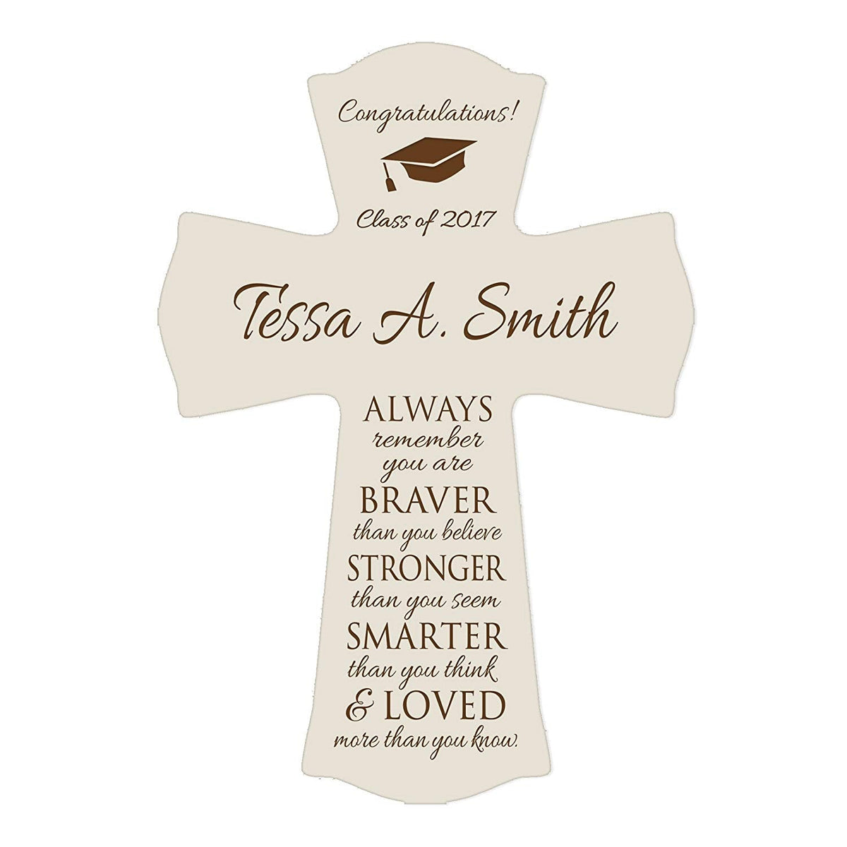 Personalized Graduation Gift Wall Cross - Congratulations - LifeSong Milestones