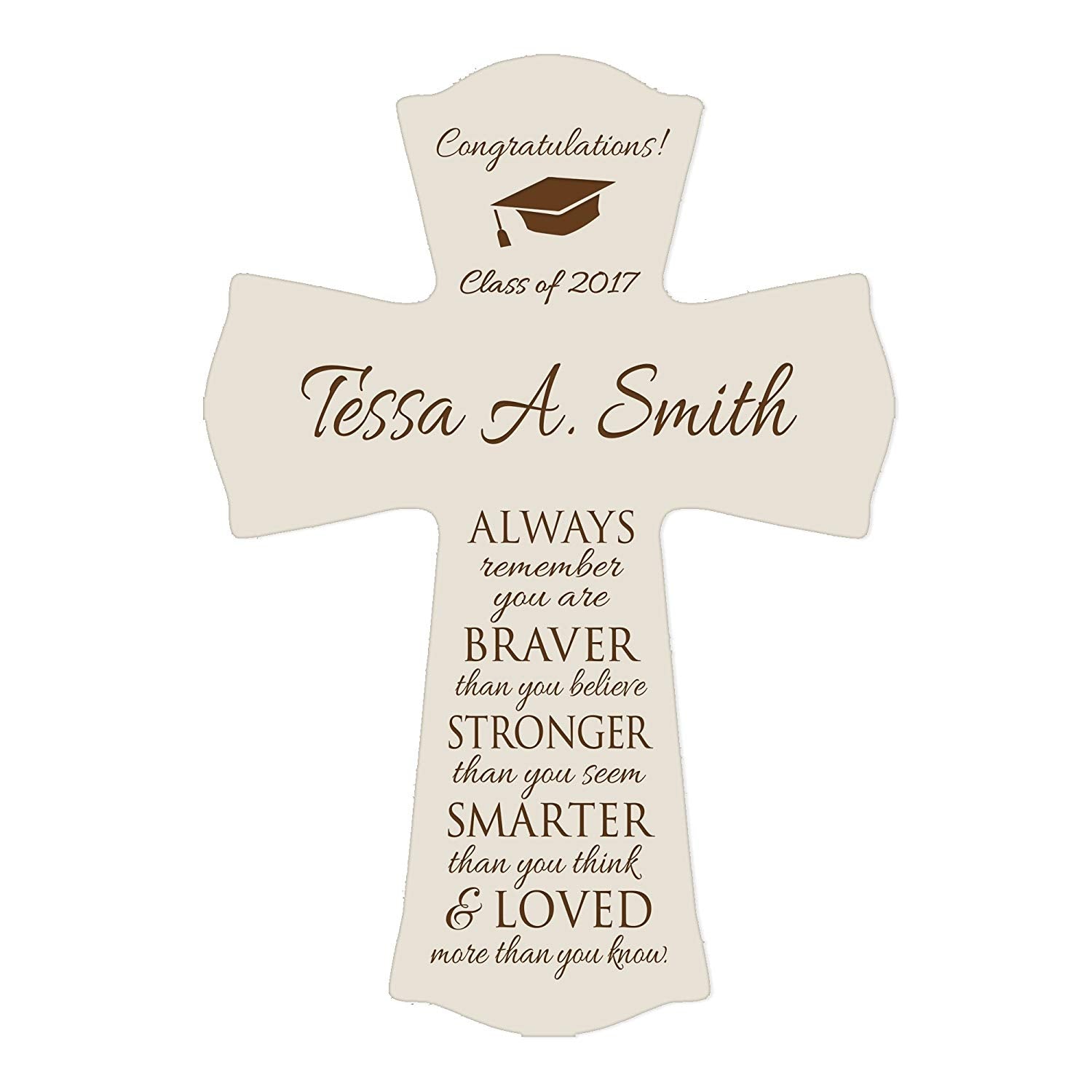 Personalized Graduation Gift Wall Cross - Congratulations - LifeSong Milestones