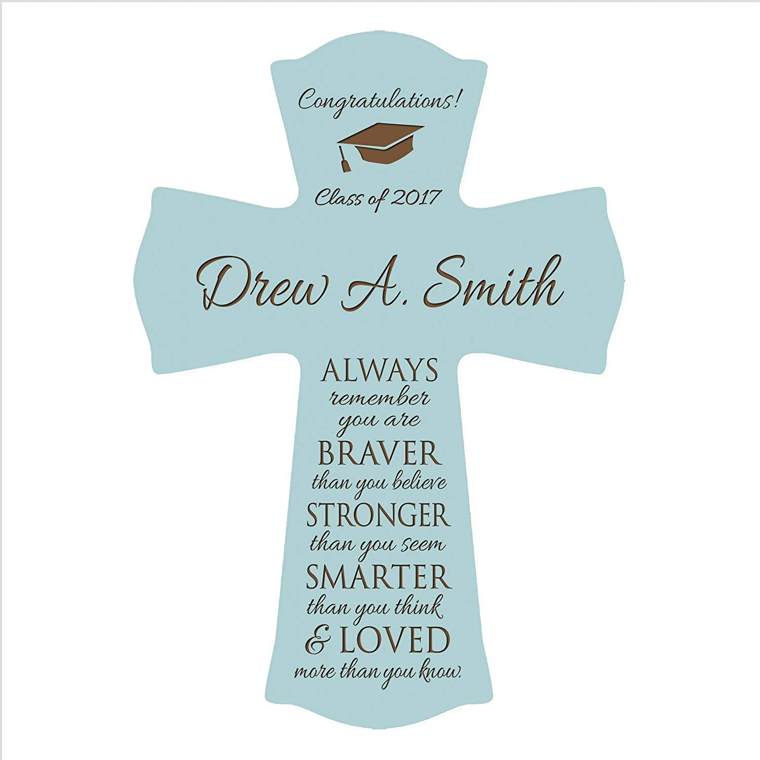 Personalized Graduation Gift Wall Cross - Congratulations - LifeSong Milestones