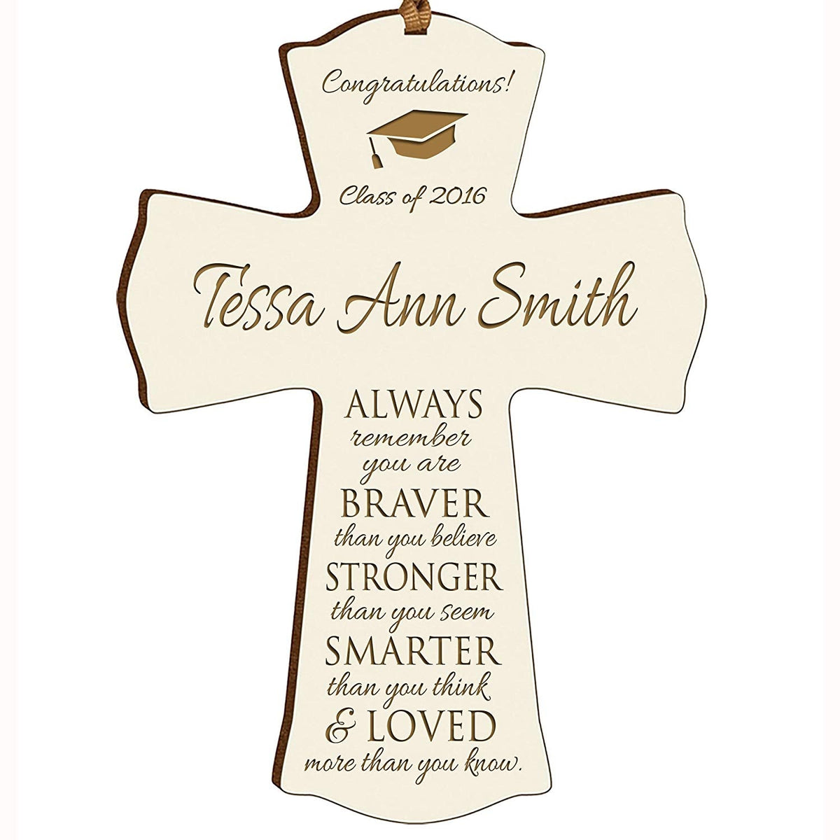 Personalized Graduation Gift Wall Cross - Congratulations - LifeSong Milestones