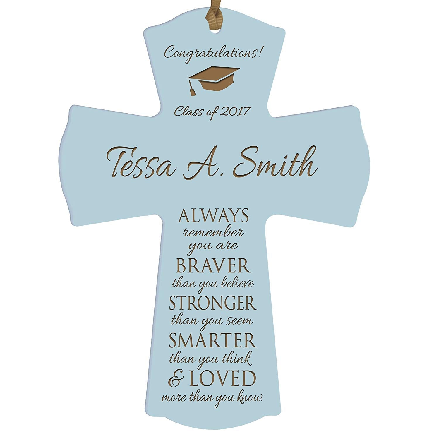 Personalized Graduation Gift Wall Cross - Congratulations - LifeSong Milestones