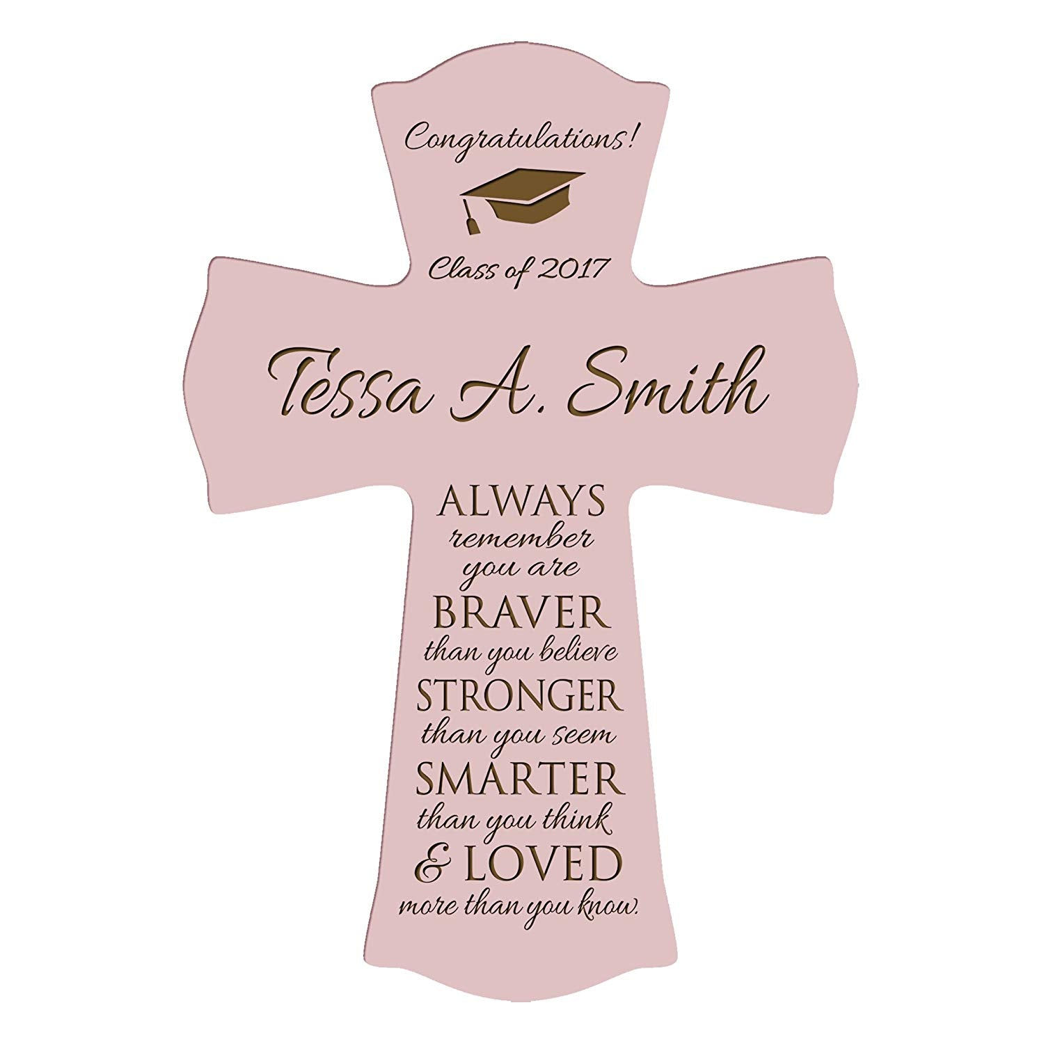 Personalized Graduation Gift Wall Cross - Congratulations - LifeSong Milestones
