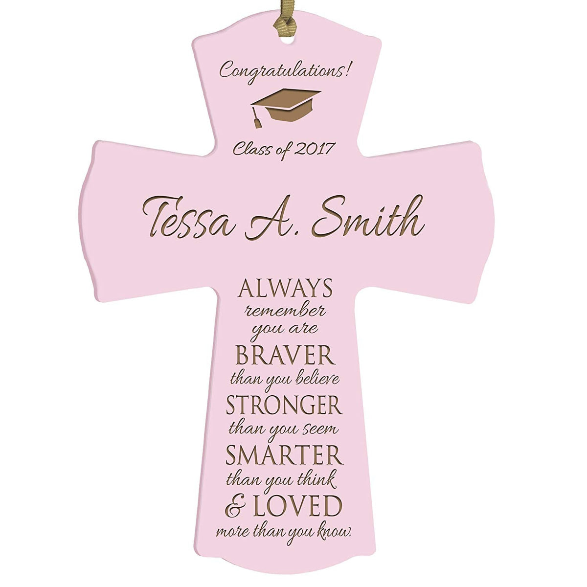 Personalized Graduation Gift Wall Cross - Congratulations - LifeSong Milestones
