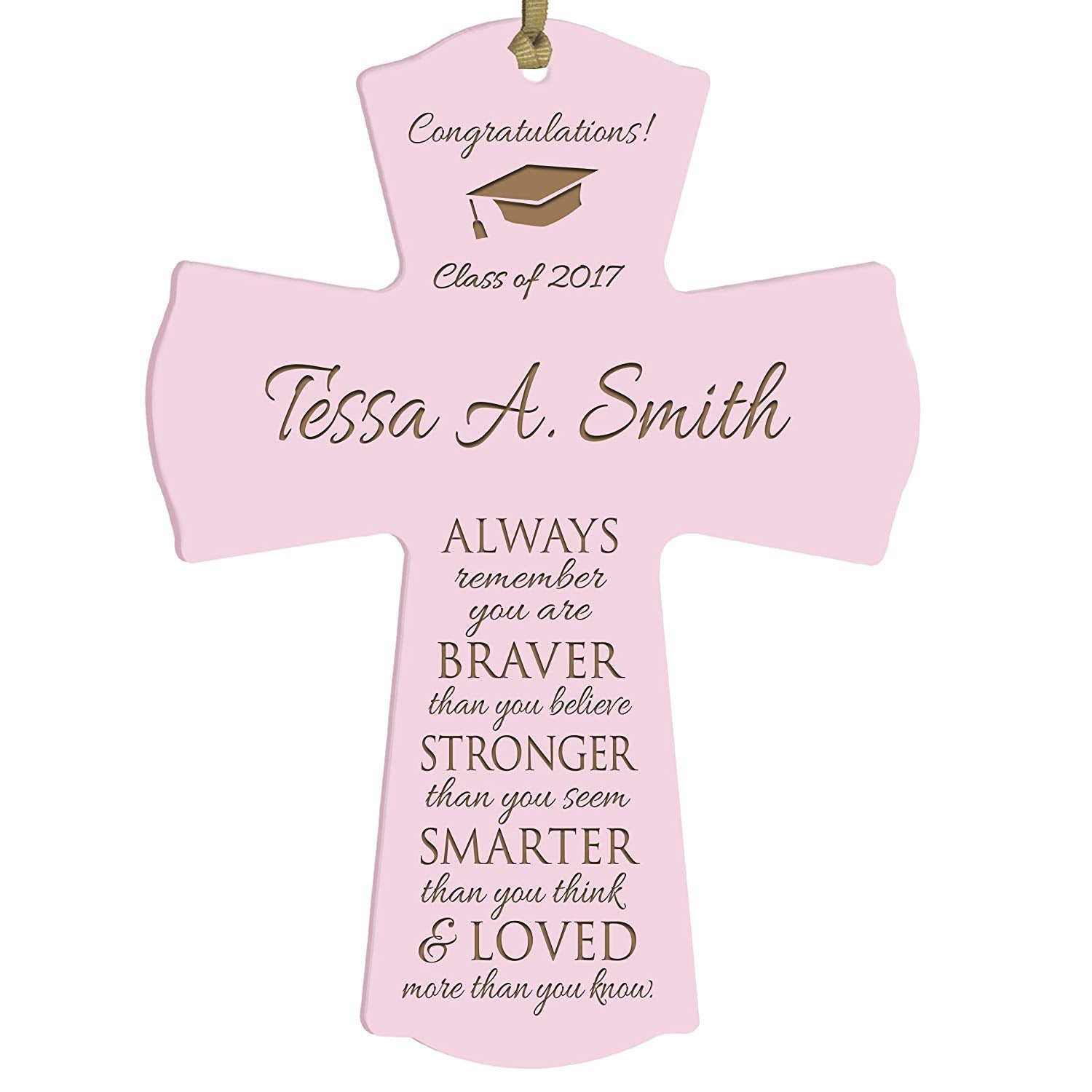 Personalized Graduation Gift Wall Cross - Congratulations - LifeSong Milestones