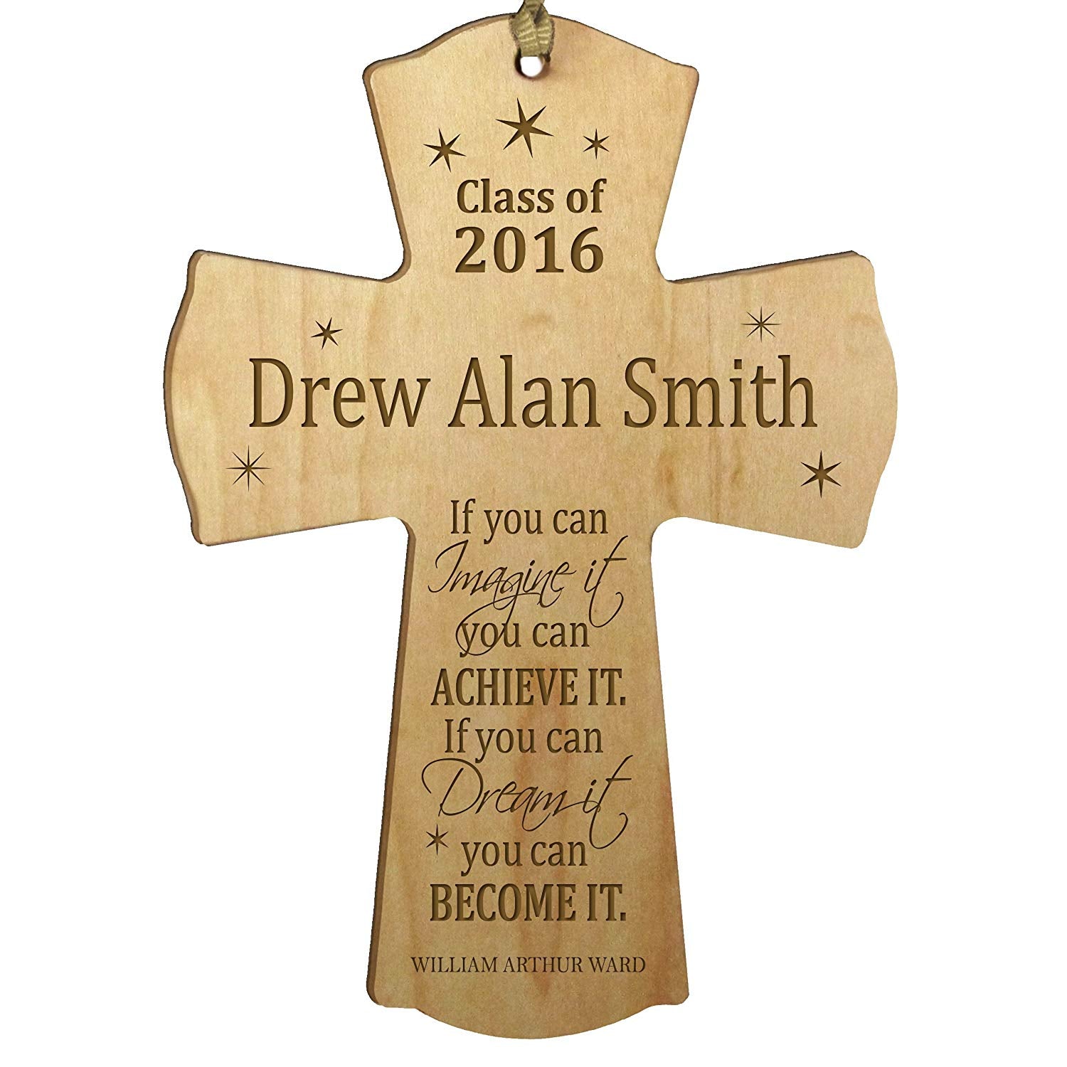 Personalized Graduation Gift Wall Cross Ornament - If You Can Imagine It - LifeSong Milestones