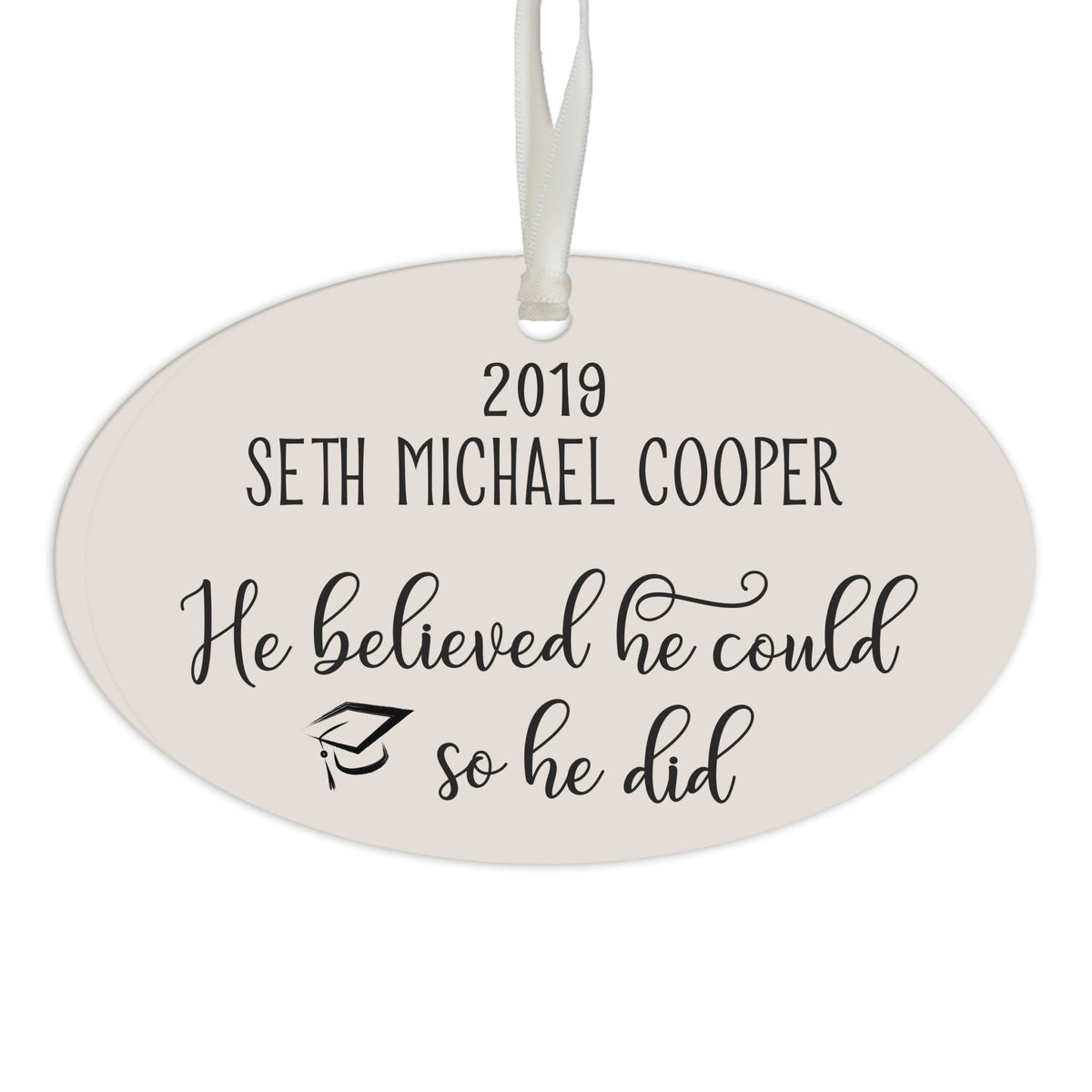 Personalized Graduation Ornament Gift for Graduate - He Believed - LifeSong Milestones