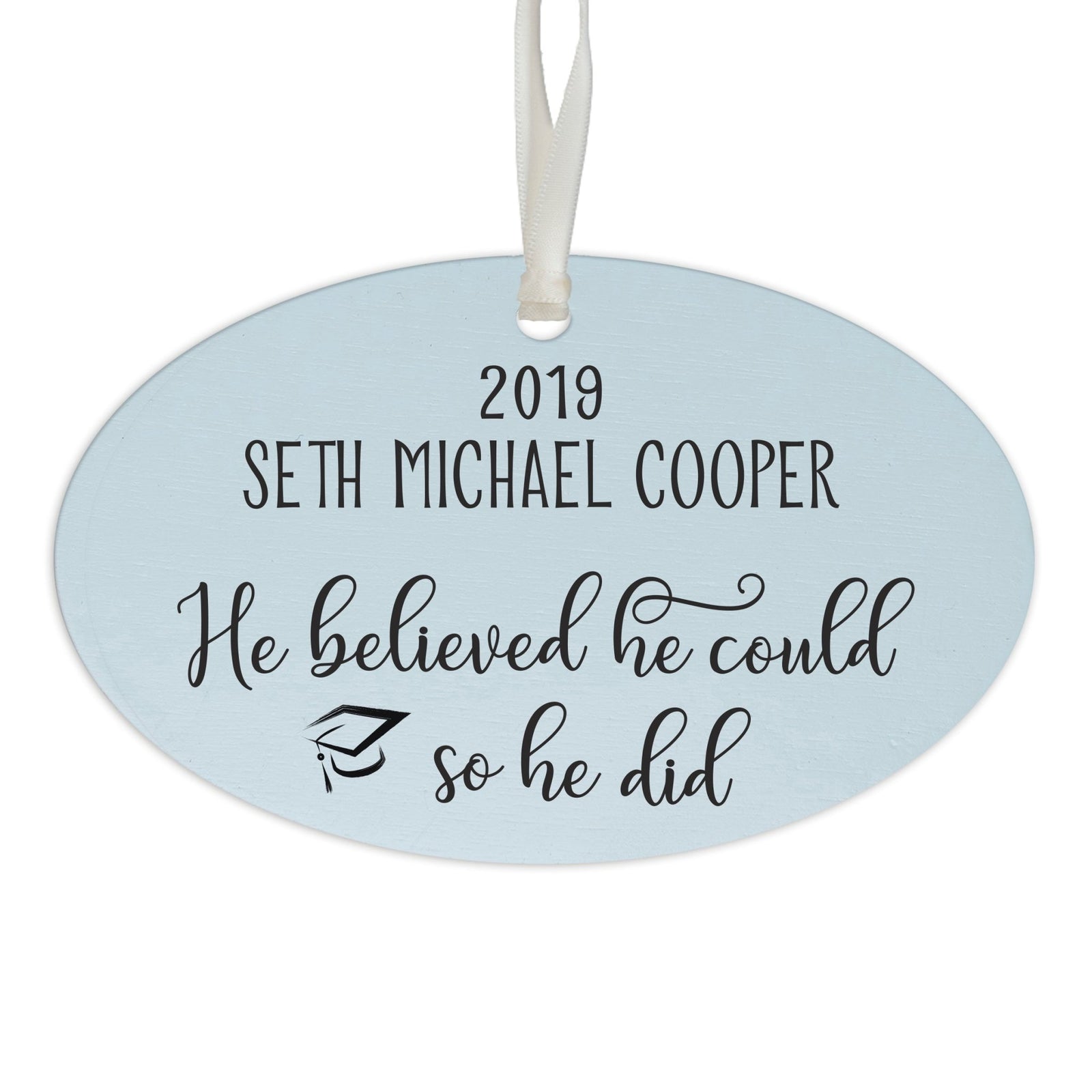 Personalized Graduation Ornament Gift for Graduate - He Believed - LifeSong Milestones