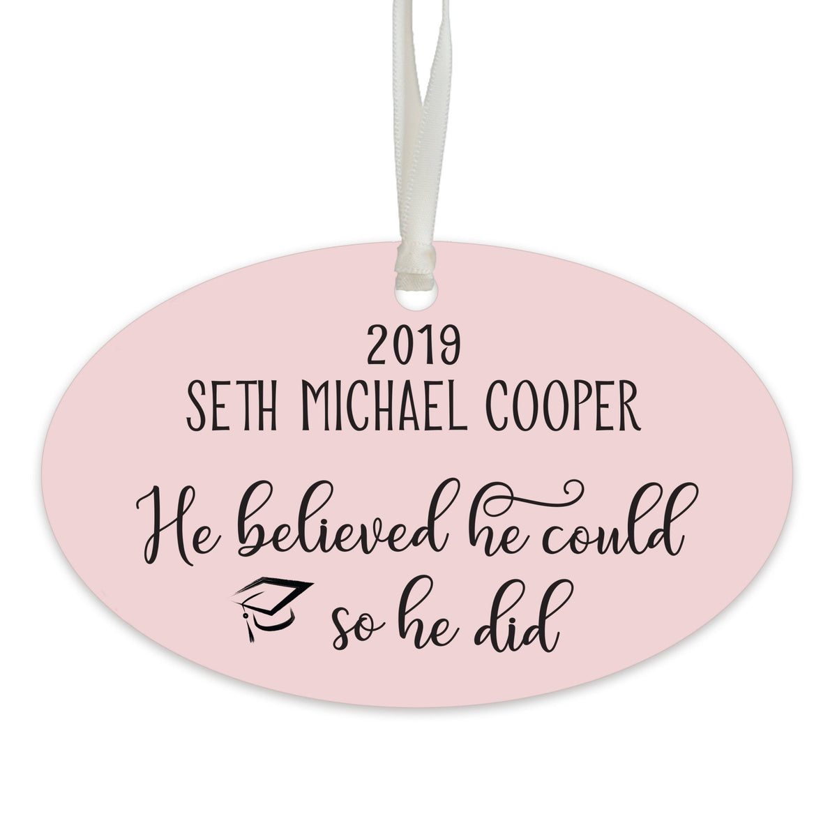 Personalized Graduation Ornament Gift for Graduate - He Believed - LifeSong Milestones