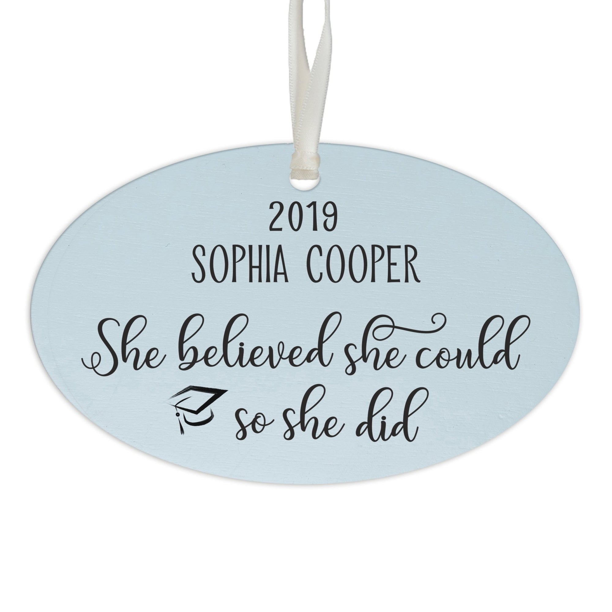 Personalized Graduation Ornament Gift for Graduate - She Believed - LifeSong Milestones