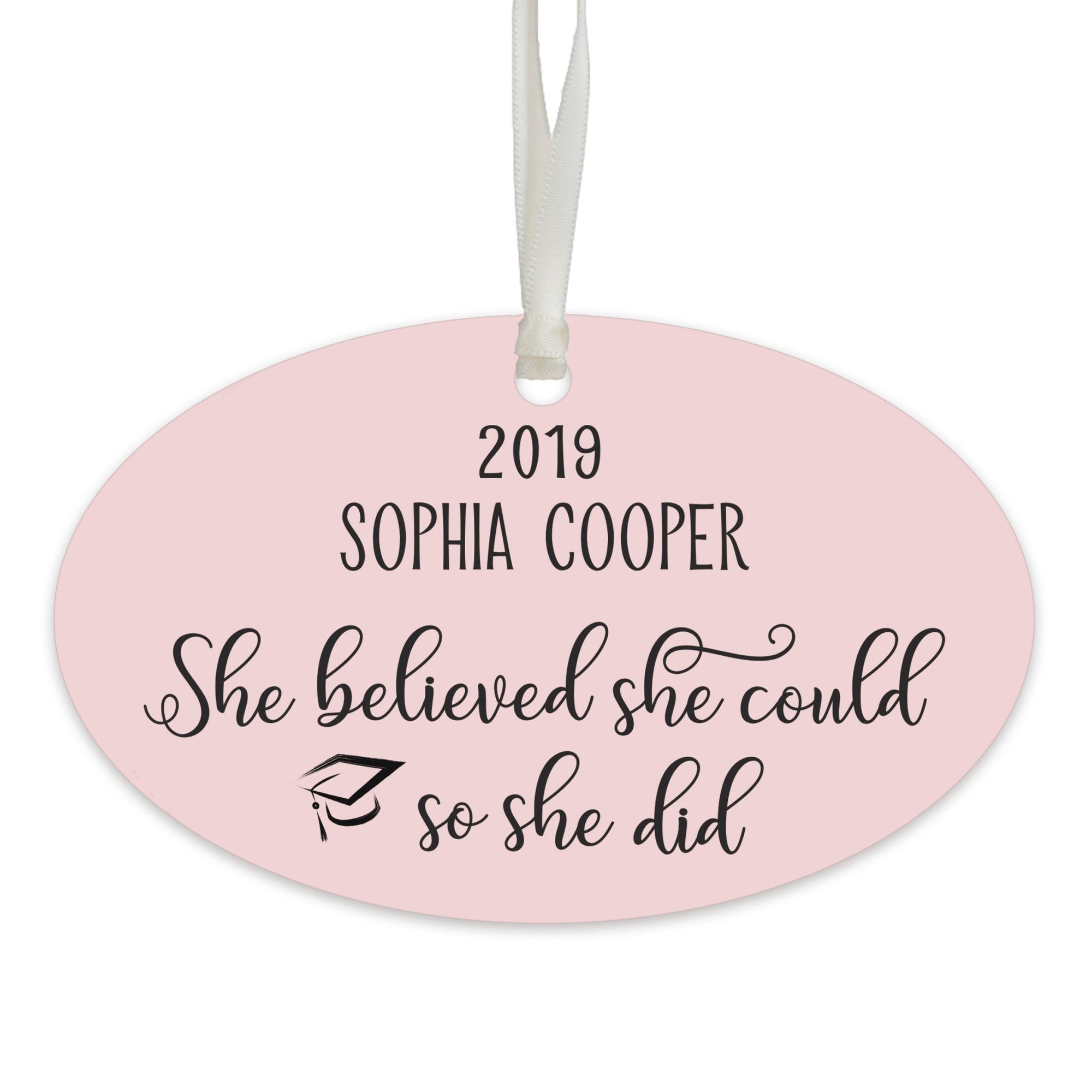 Personalized Graduation Ornament Gift for Graduate - She Believed - LifeSong Milestones