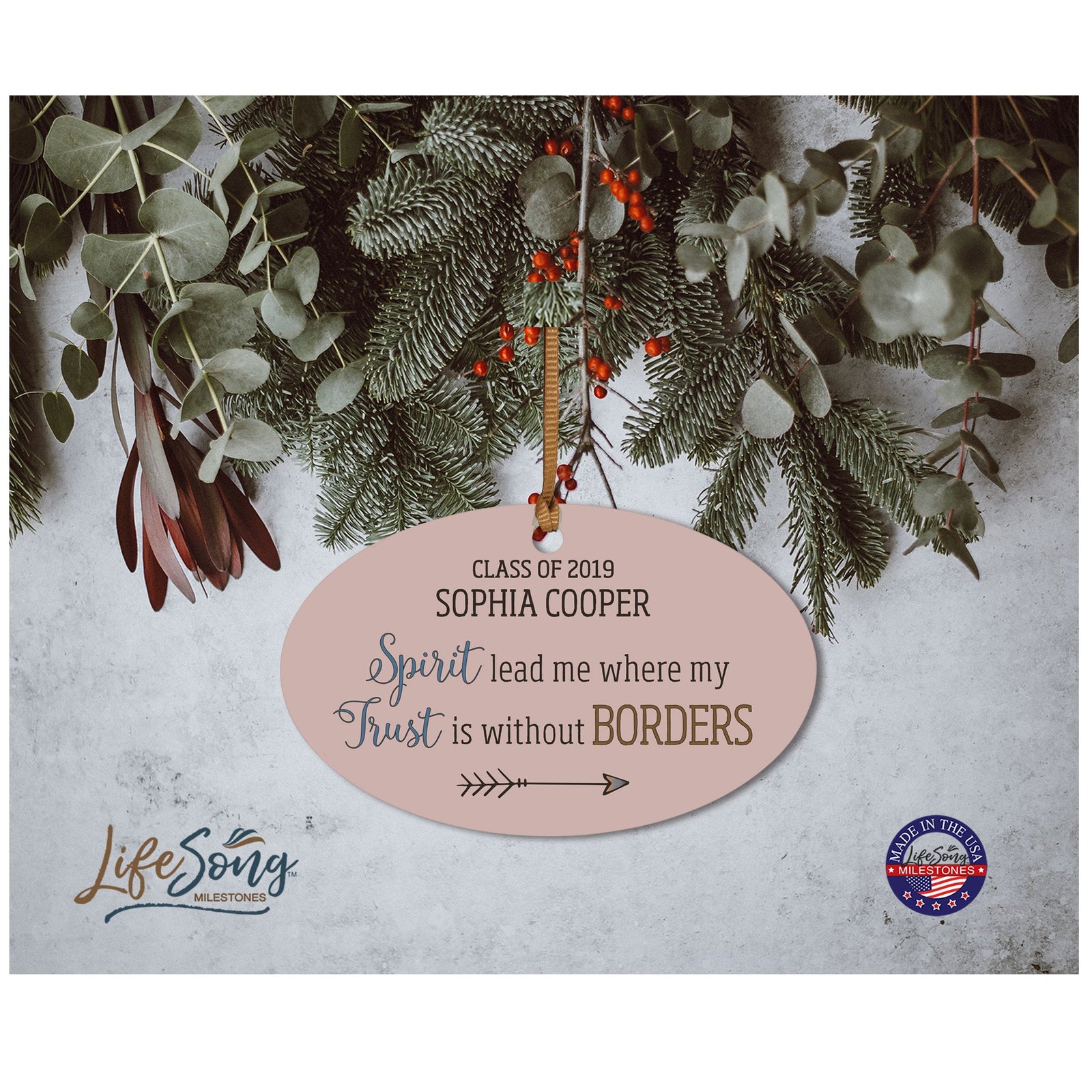 Personalized Graduation Ornament Gift for Graduate - Spirit Lead - LifeSong Milestones