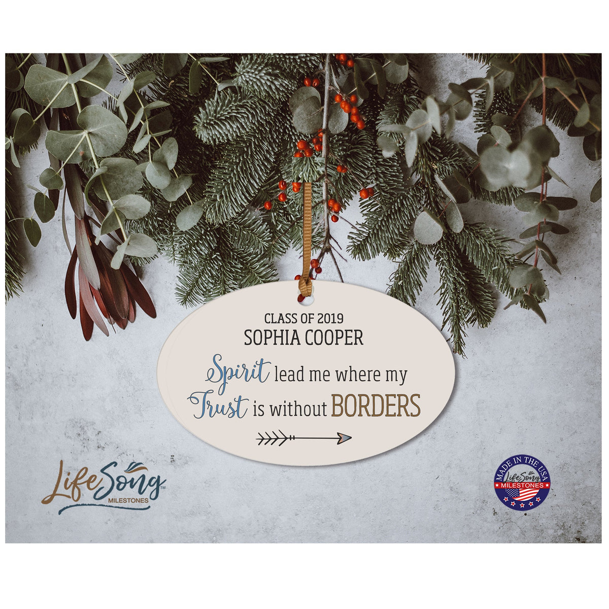 Personalized Graduation Ornament Gift for Graduate - Spirit Lead - LifeSong Milestones