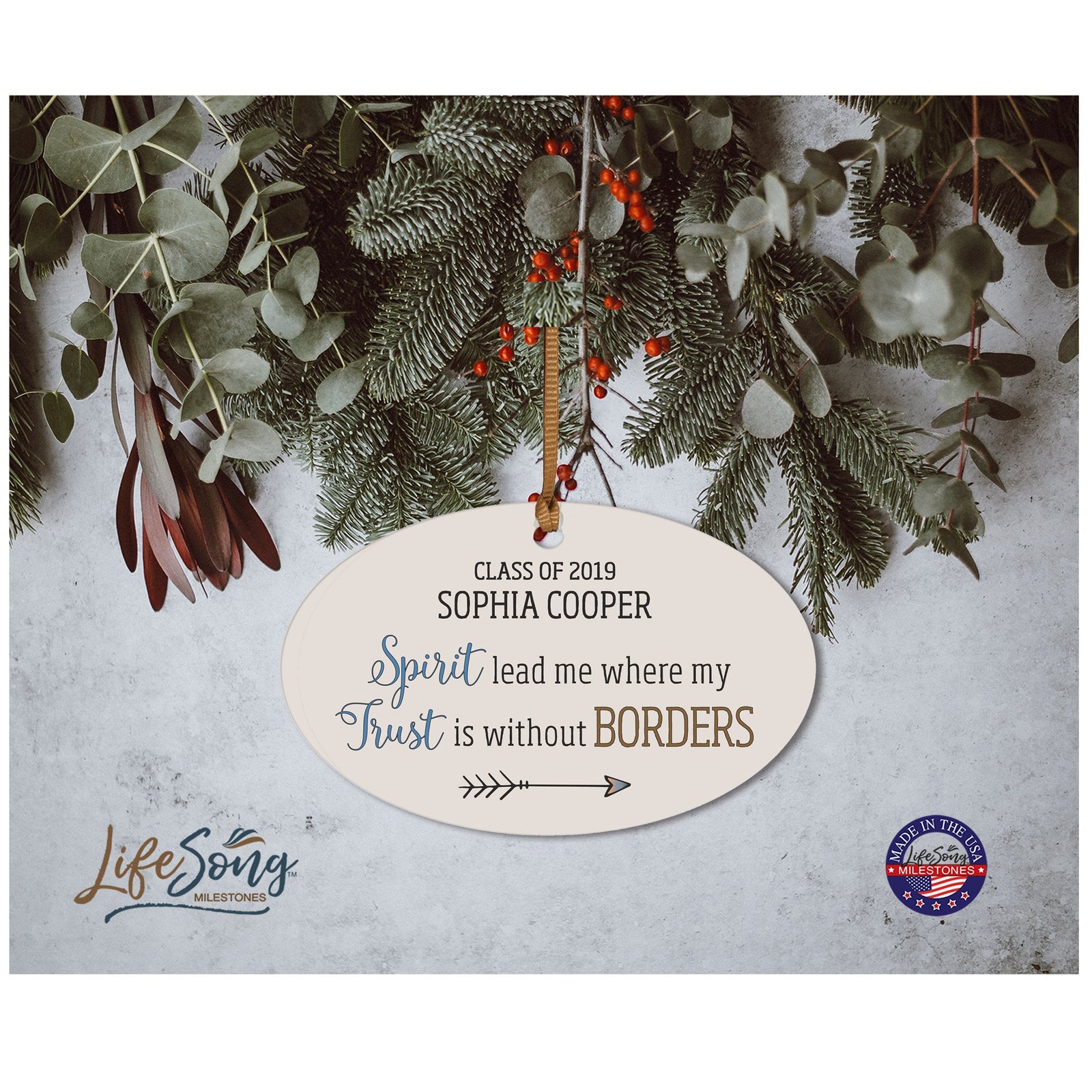 Personalized Graduation Ornament Gift for Graduate - Spirit Lead - LifeSong Milestones