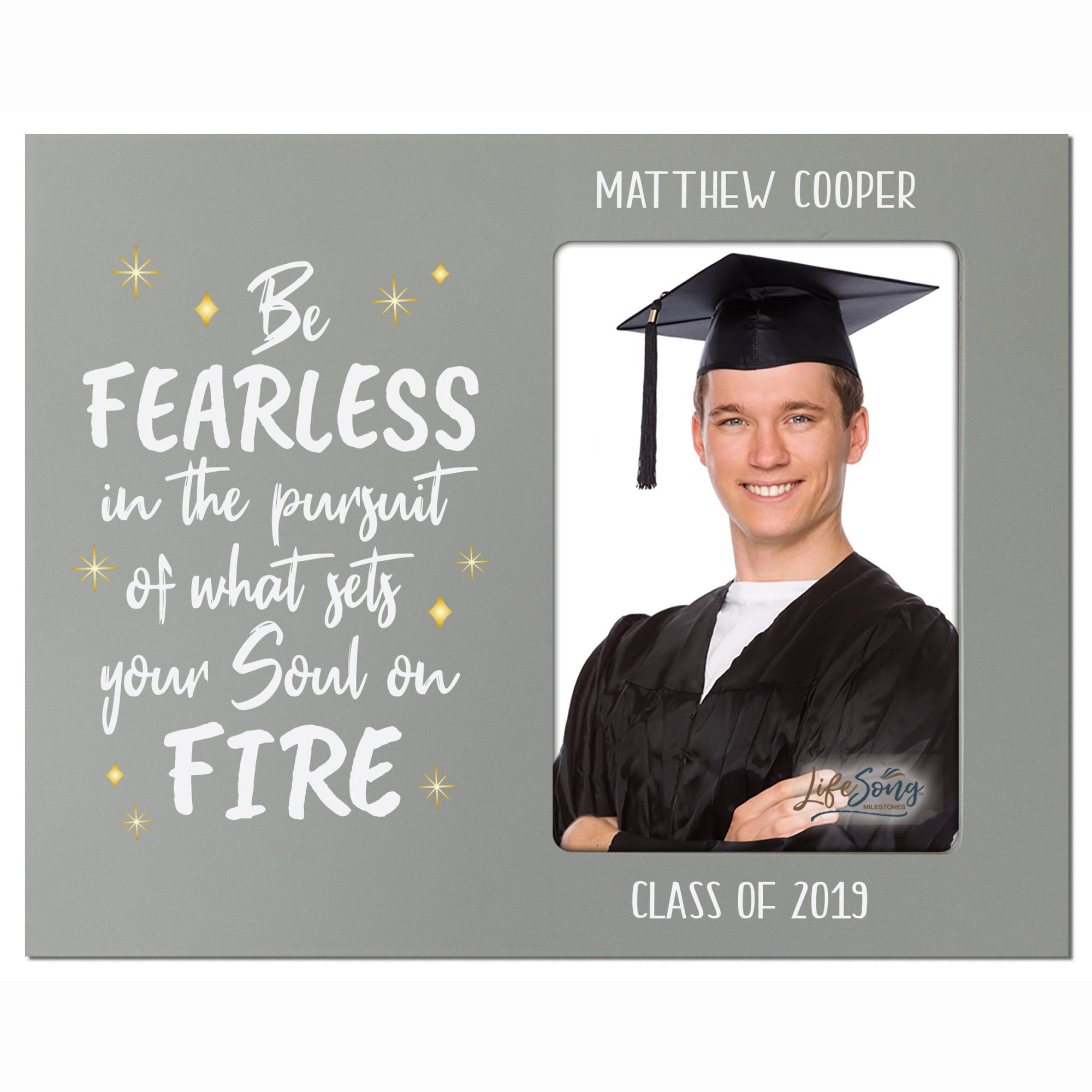 Personalized Graduation Photo Frame Gift - Be Fearless - LifeSong Milestones