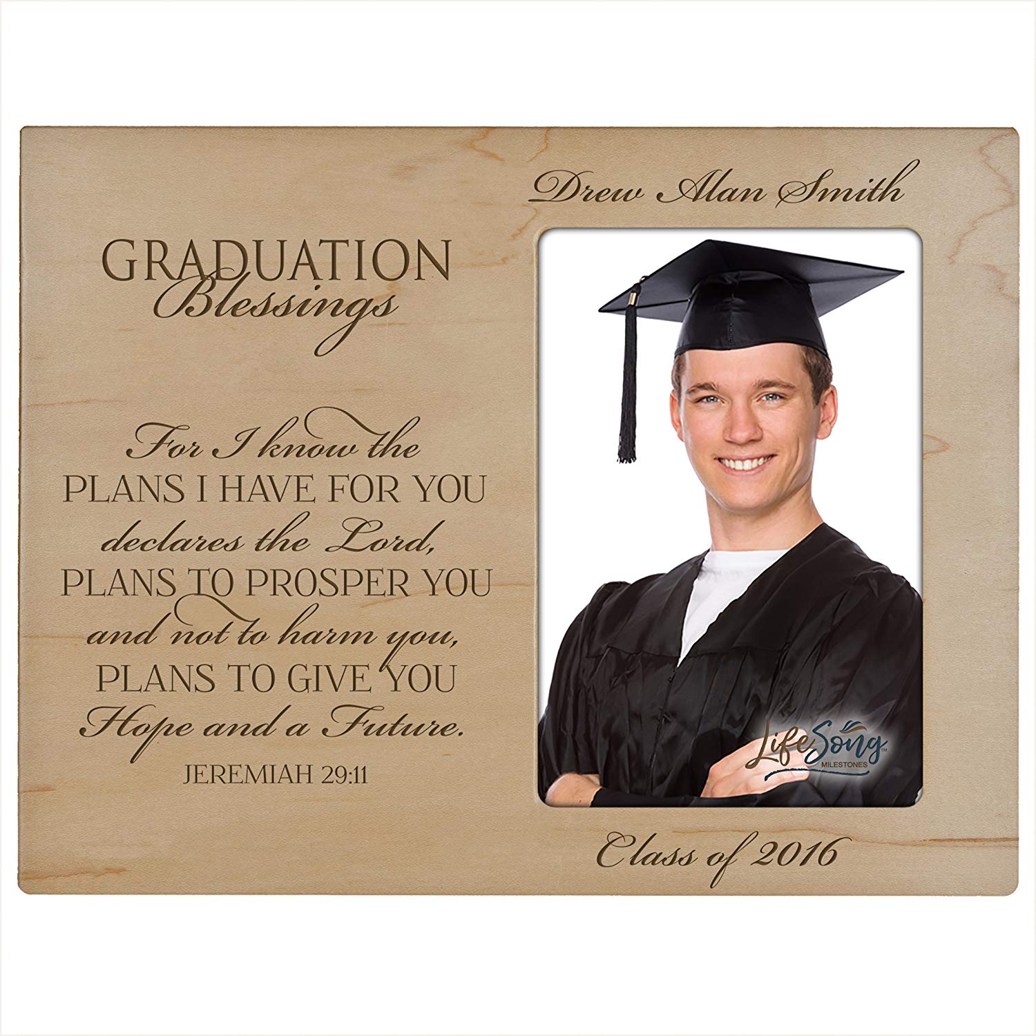 Personalized Graduation Picture Frame Gift - Graduation Blessings - LifeSong Milestones