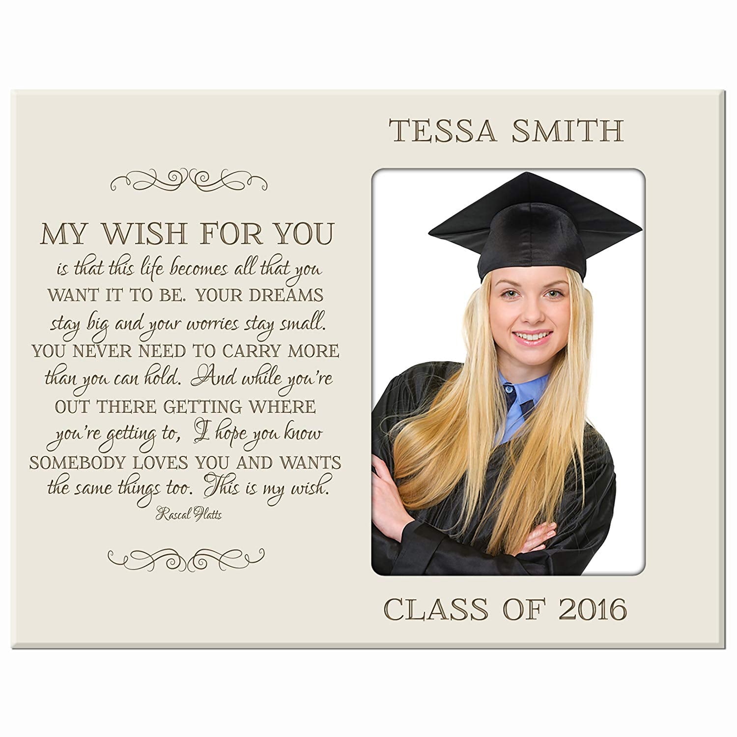 Personalized Graduation Picture Frame Gift - My Wish For You - LifeSong Milestones