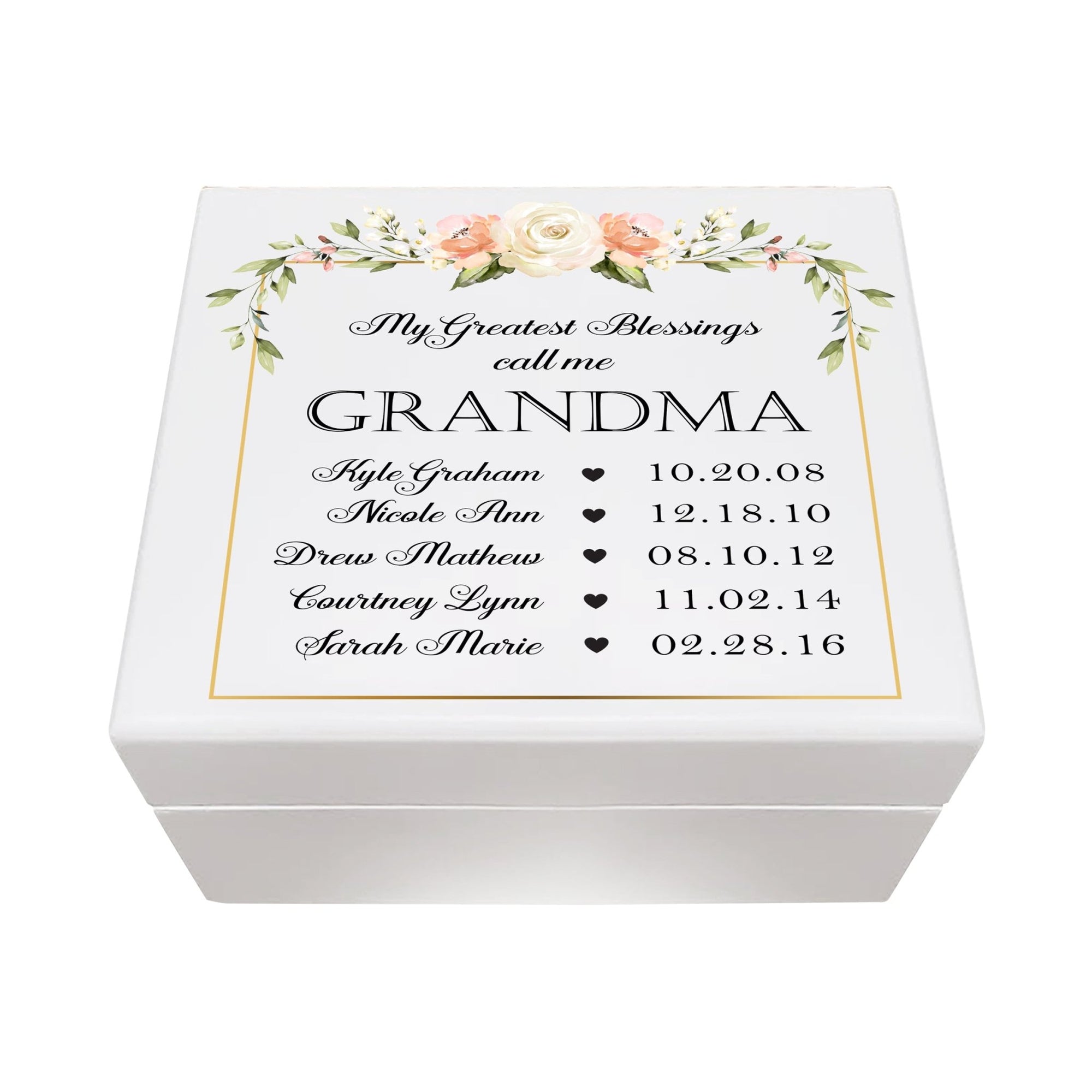 Personalized Grandmother’s Keepsake Box - My Greatest Blessings - LifeSong Milestones