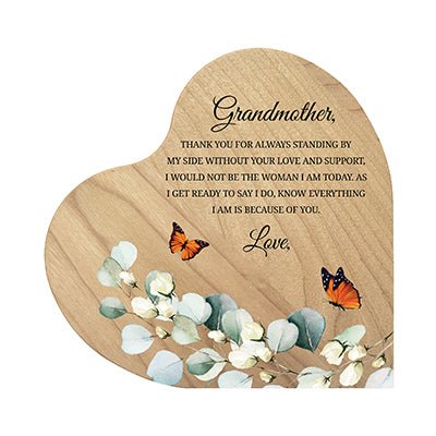 Personalized Grandmother’s Love Heart Block 5in with Inspirational verse - Grandmother Thank You - LifeSong Milestones
