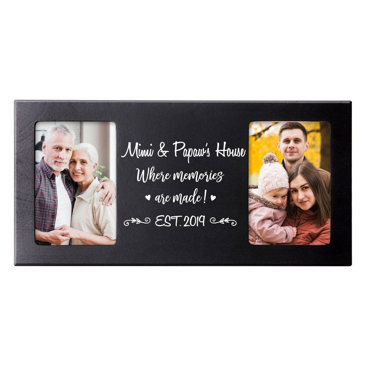 Personalized Grandparent Black Double 4”x6” Photo Frame - Memories - LifeSong Milestones