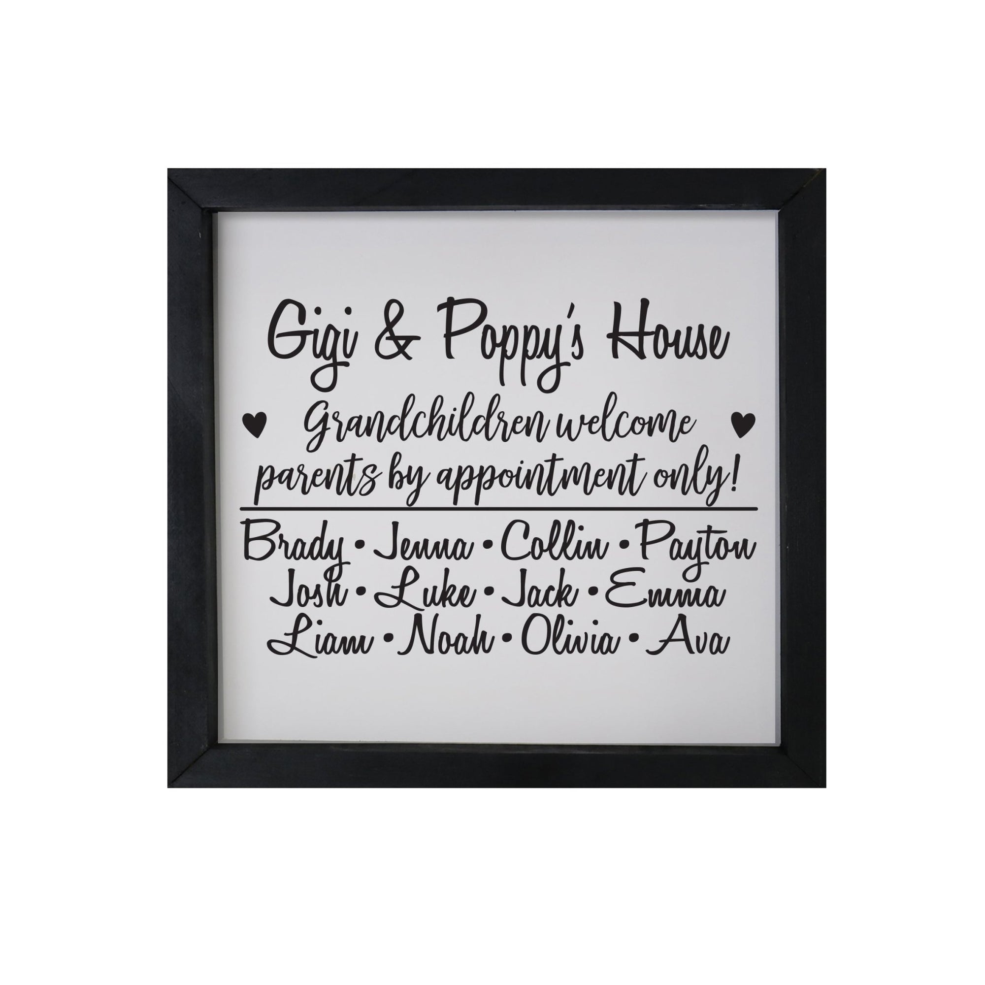 Personalized Grandparent Gifts Framed Shadow Box Gigi & Poppy Welcome - LifeSong Milestones