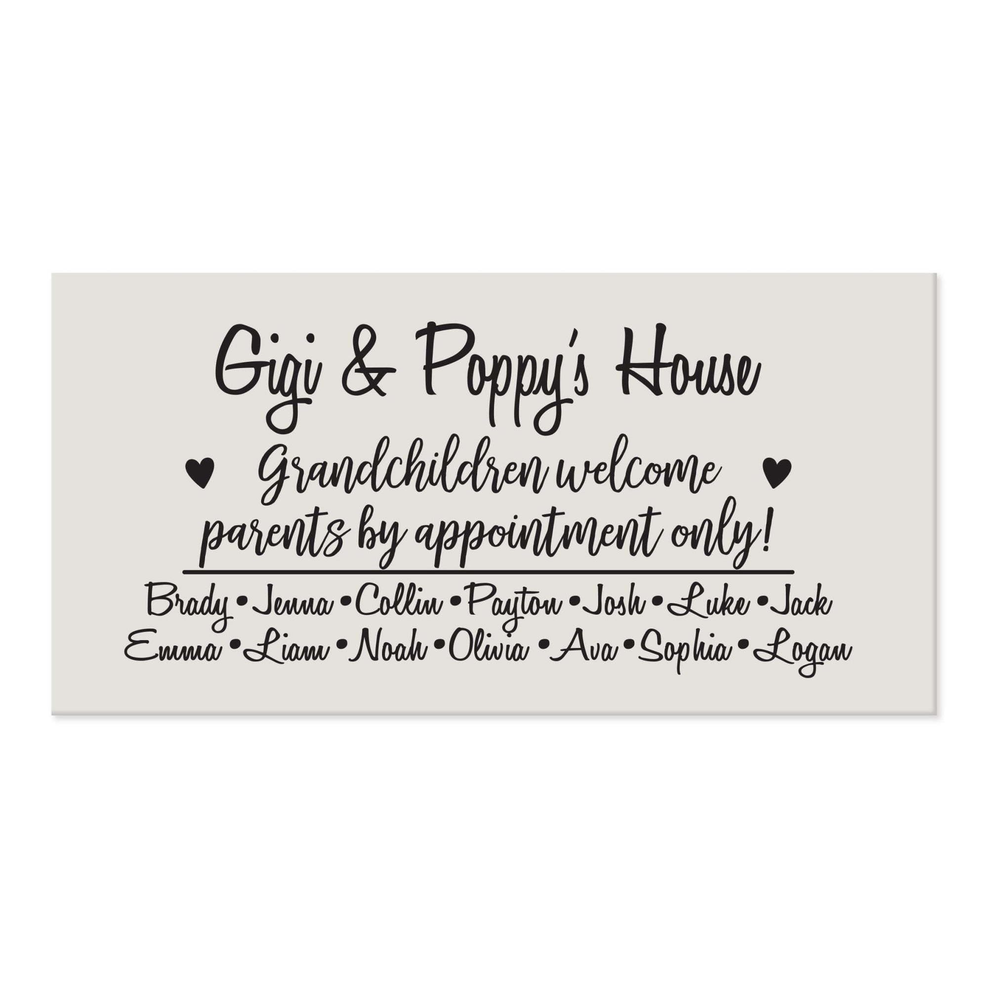 Personalized Grandparents Plaque Grandchildren - Gigi & Poppy - LifeSong Milestones