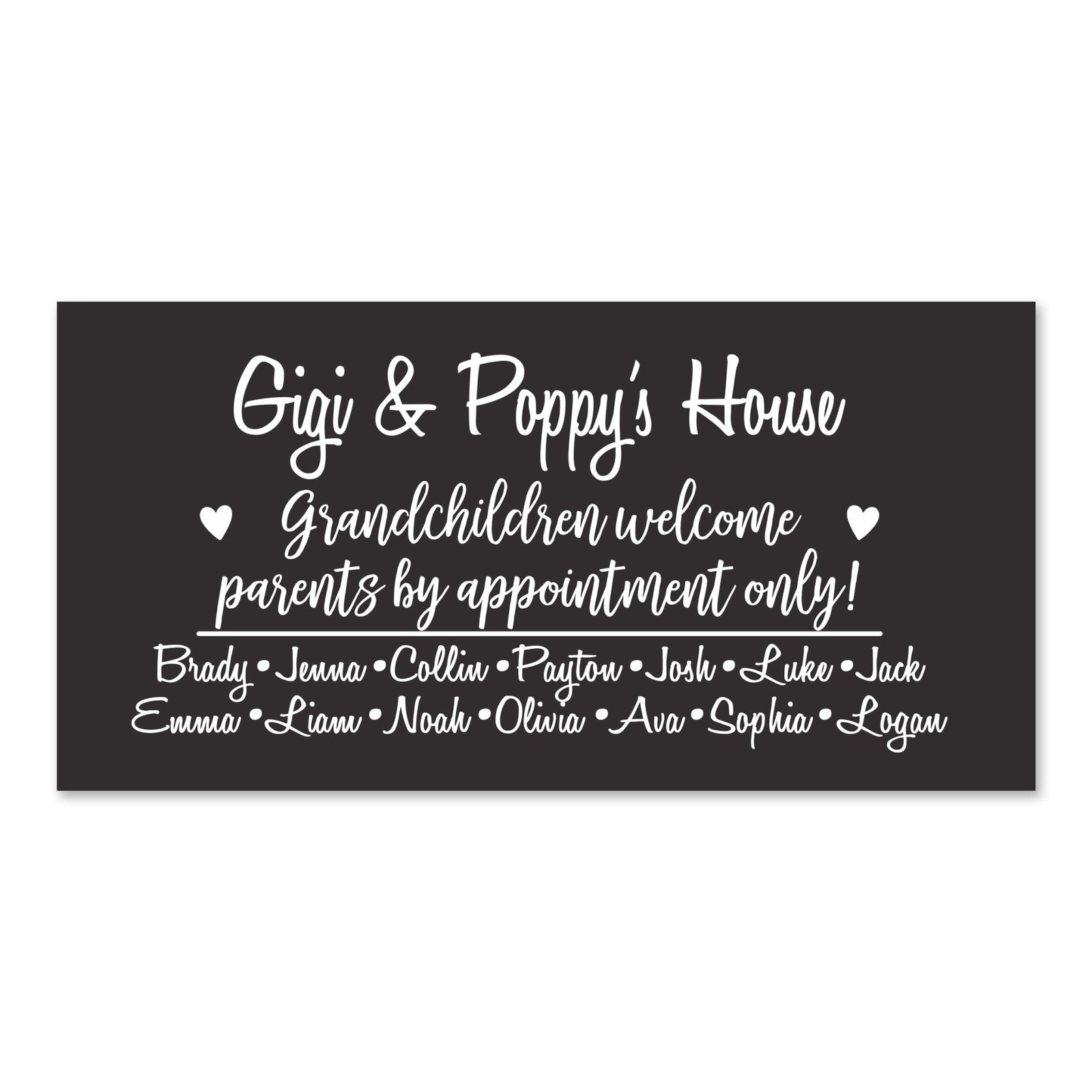 Personalized Grandparents Plaque Grandchildren - Gigi & Poppy - LifeSong Milestones