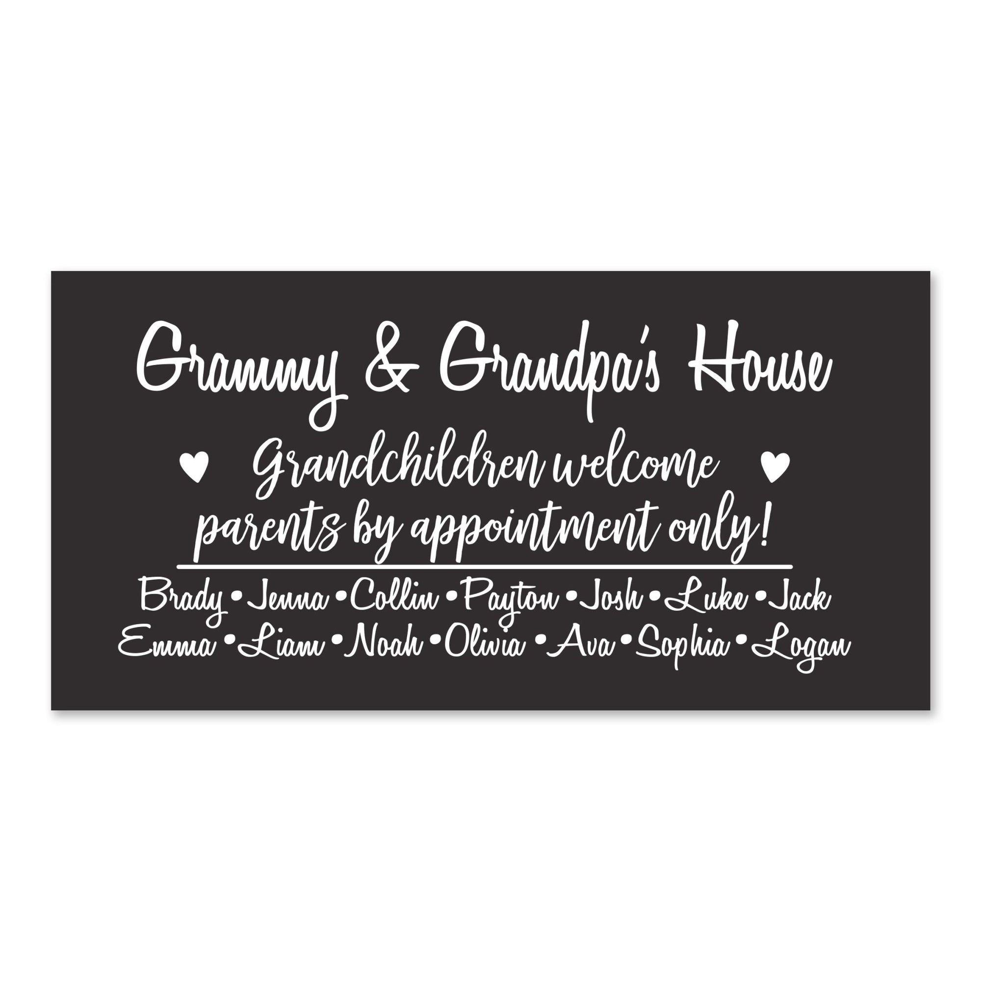 Personalized Grandparents Plaque Grandchildren - Grammy & Grandpa - LifeSong Milestones