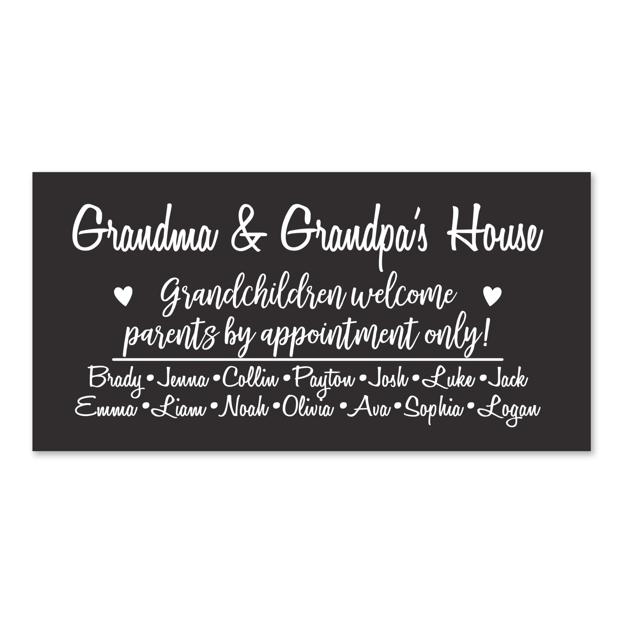 Personalized Grandparents Plaque Grandchildren - Grandma & Grandpa - LifeSong Milestones