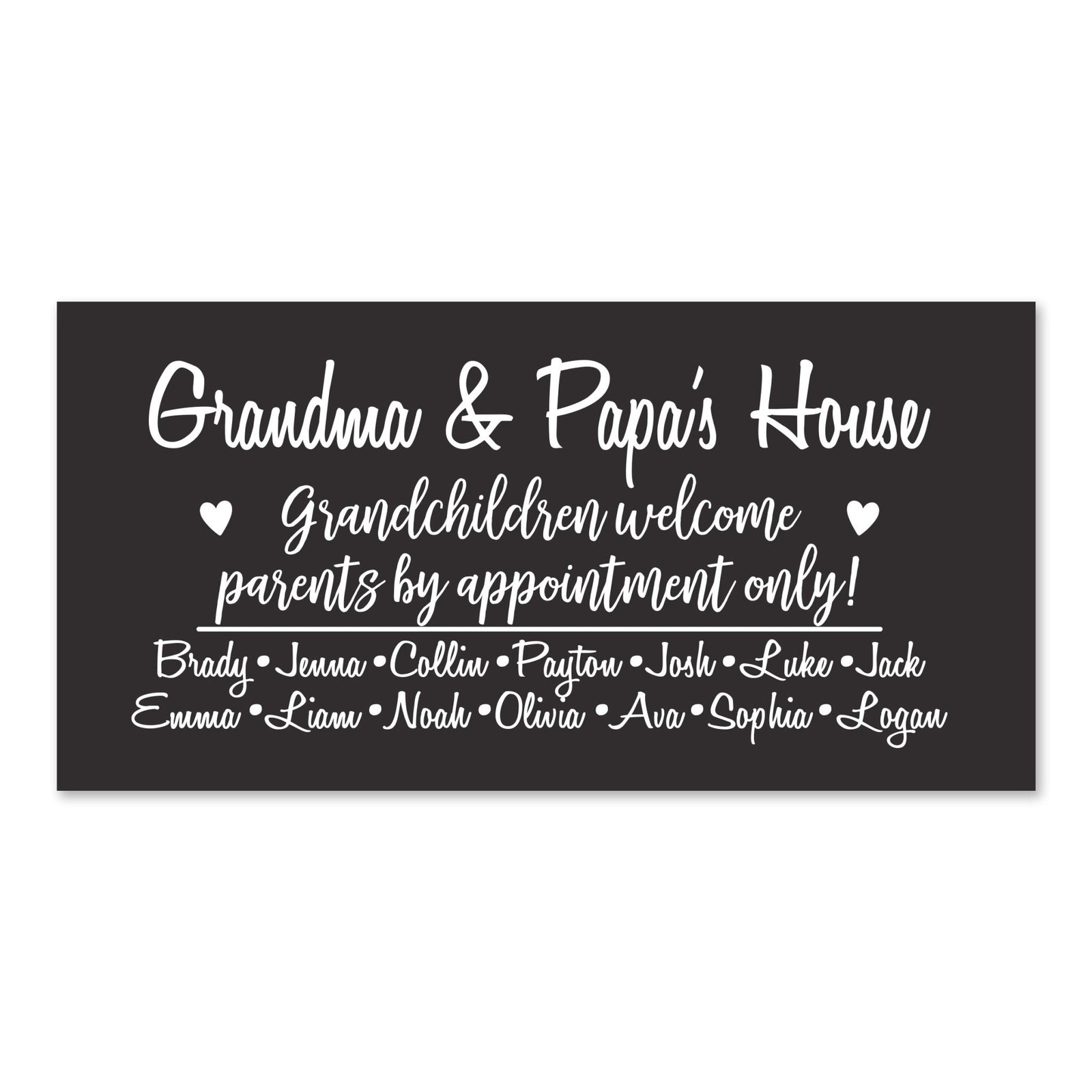 Personalized Grandparents Plaque Grandchildren - Grandma & Papa - LifeSong Milestones