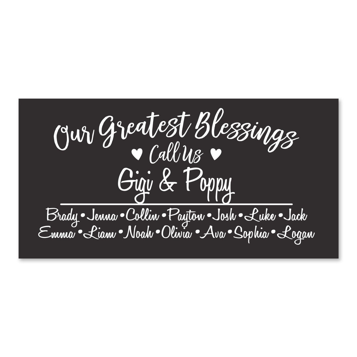 Personalized Grandparents Plaque Greatest Blessings - Gigi &amp; Poppy - LifeSong Milestones