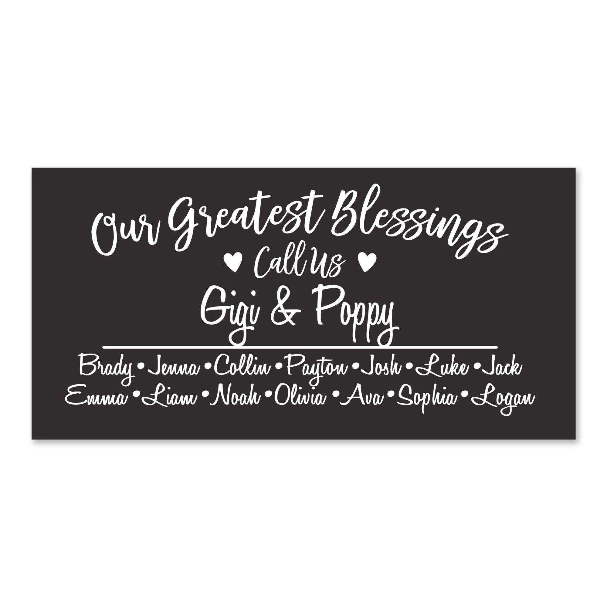 Personalized Grandparents Plaque Greatest Blessings - Gigi & Poppy - LifeSong Milestones