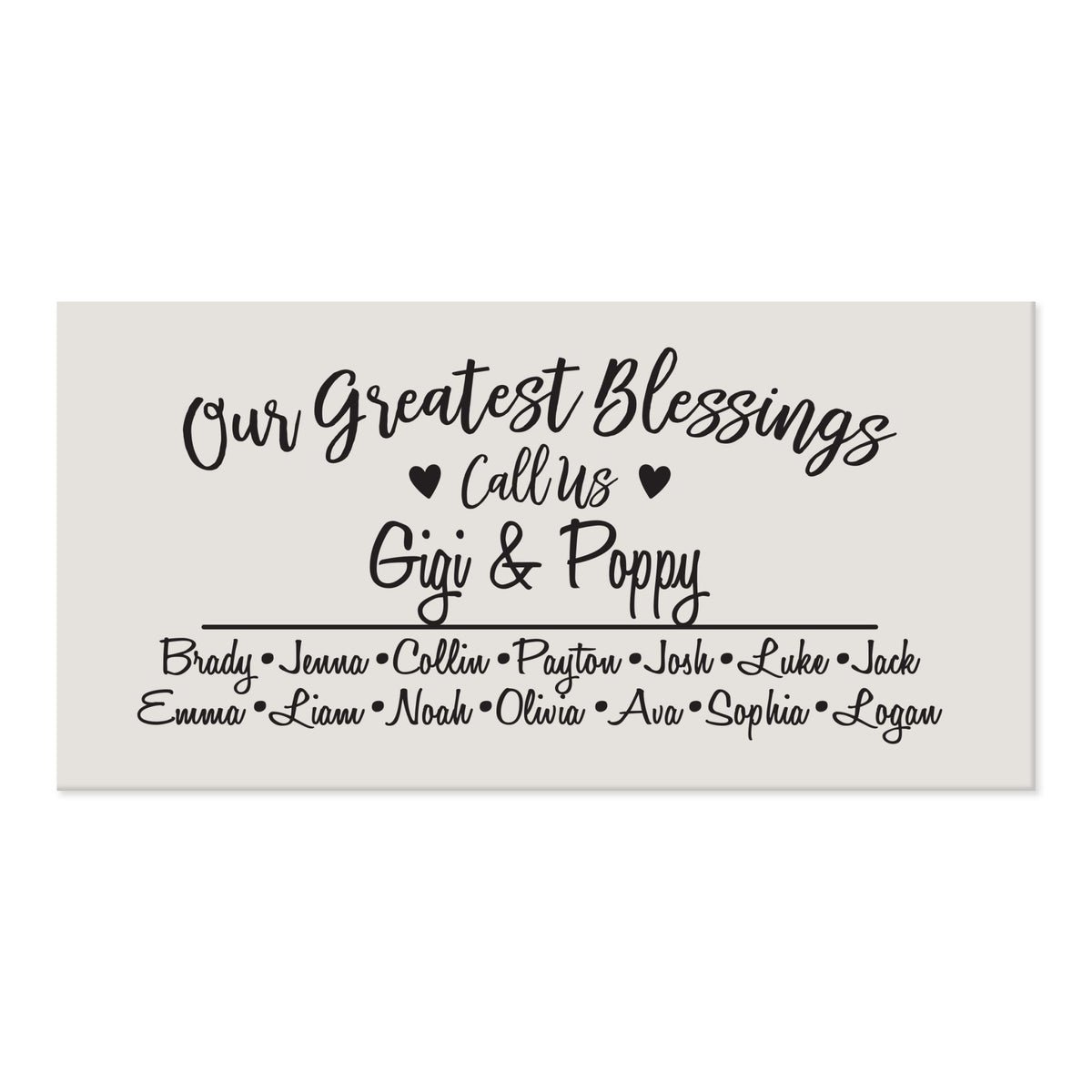 Personalized Grandparents Plaque Greatest Blessings - Gigi & Poppy - LifeSong Milestones