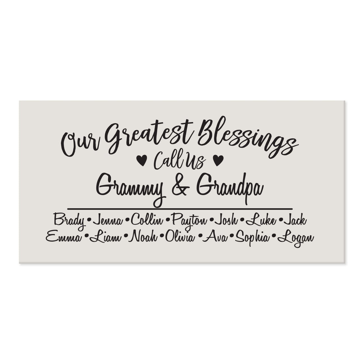 Personalized Grandparents Plaque Greatest Blessings - Grammy & Grandpa - LifeSong Milestones