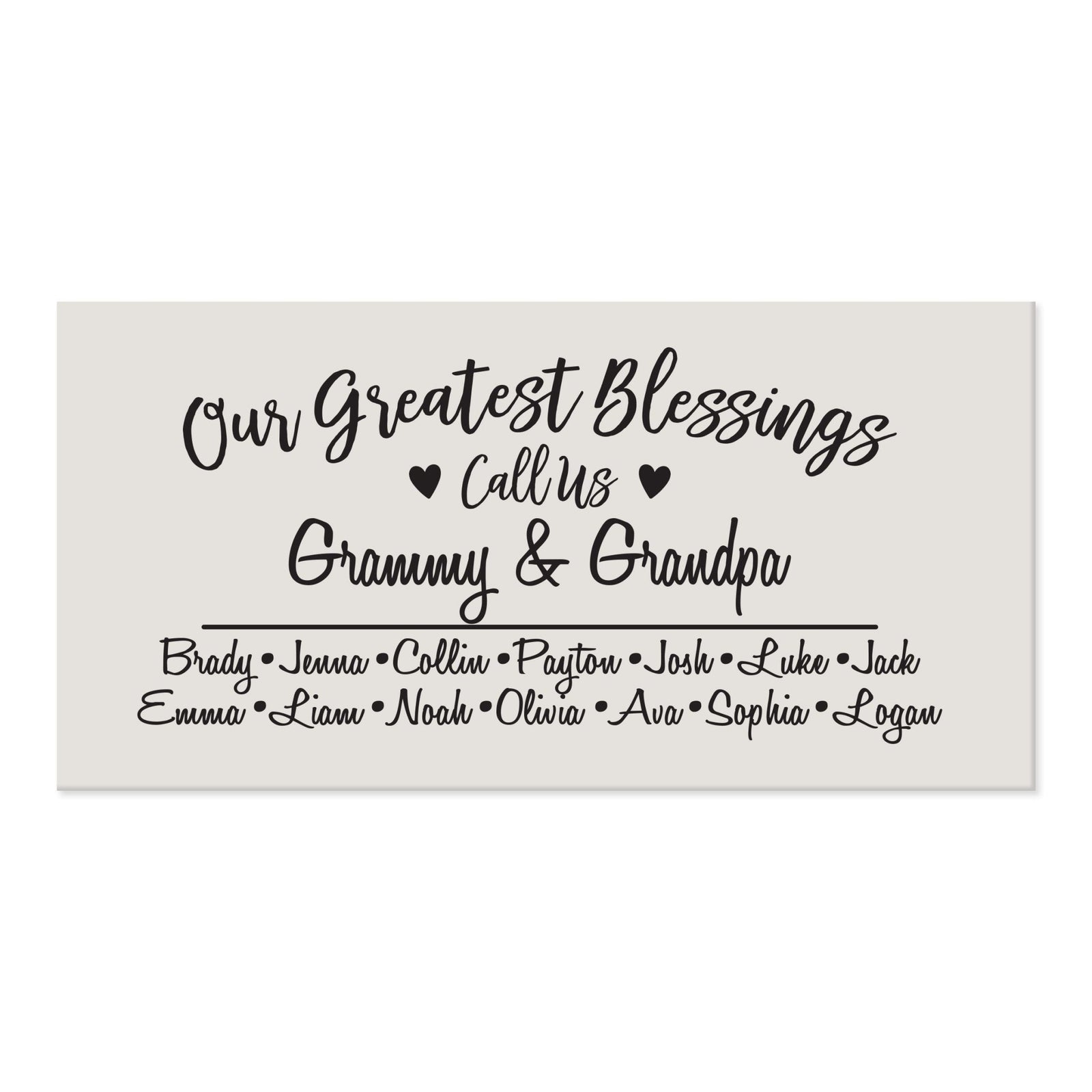 Personalized Grandparents Plaque Greatest Blessings - Grammy & Grandpa - LifeSong Milestones