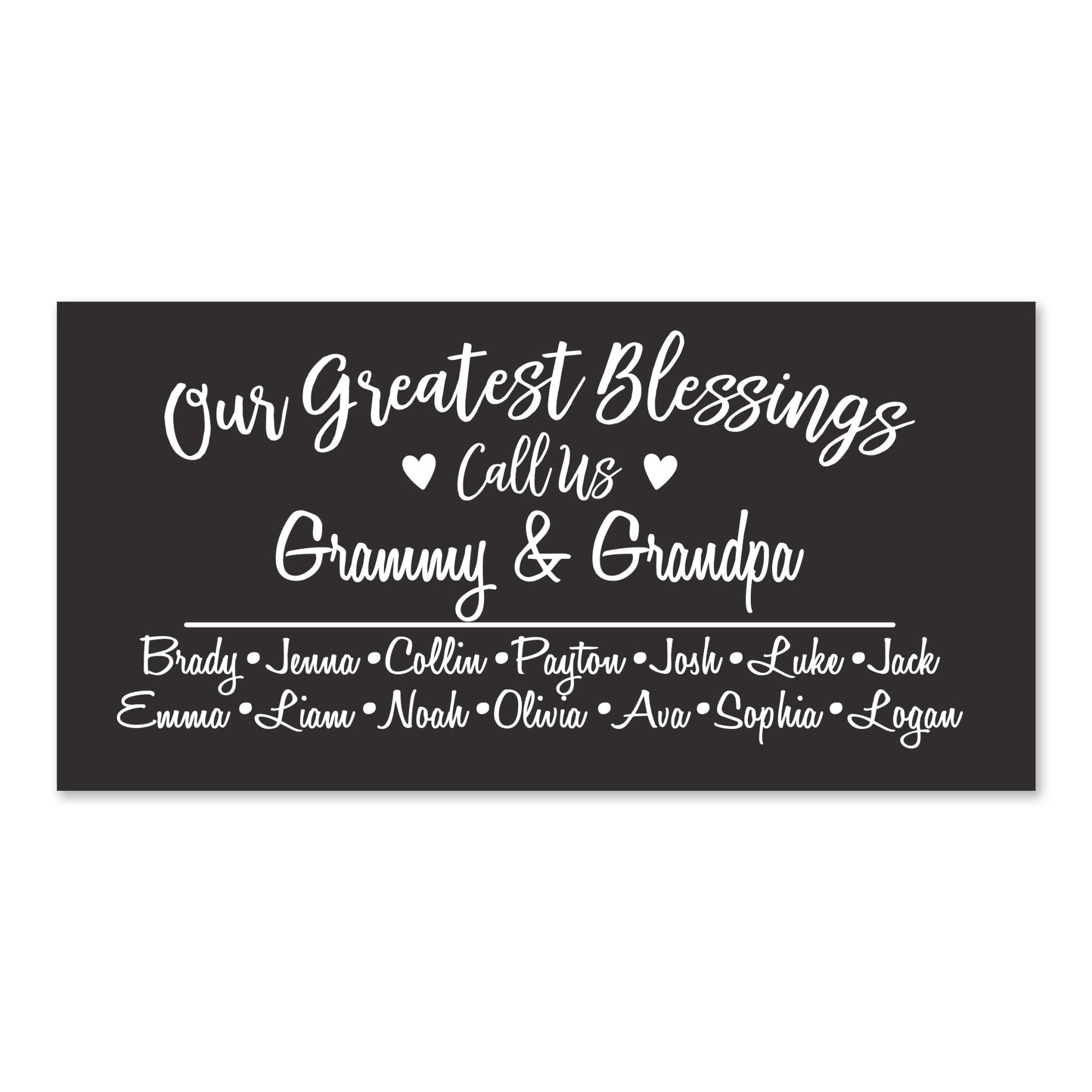 Personalized Grandparents Plaque Greatest Blessings - Grammy & Grandpa - LifeSong Milestones