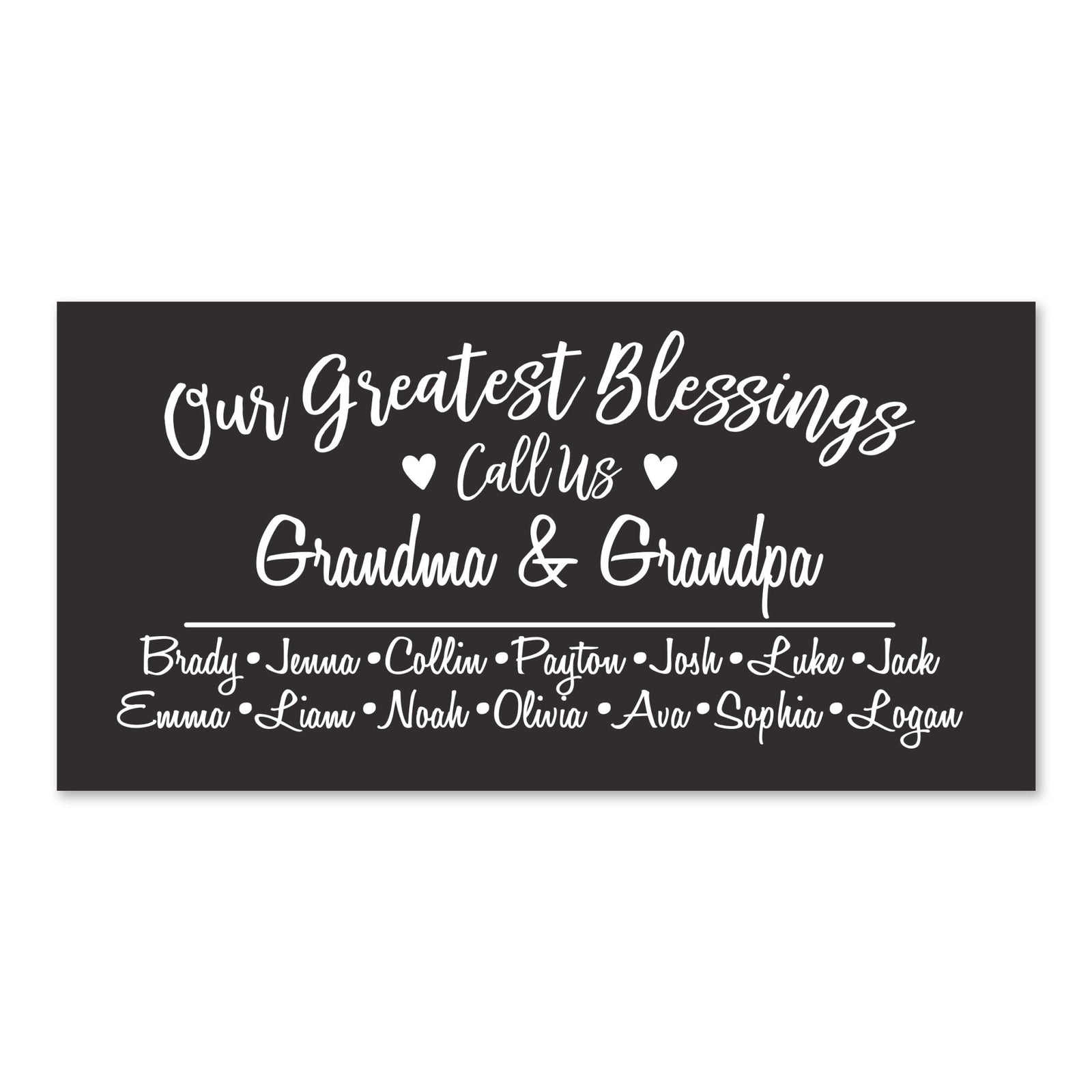 Personalized Grandparents Plaque Greatest Blessings - Grandma & Grandpa - LifeSong Milestones