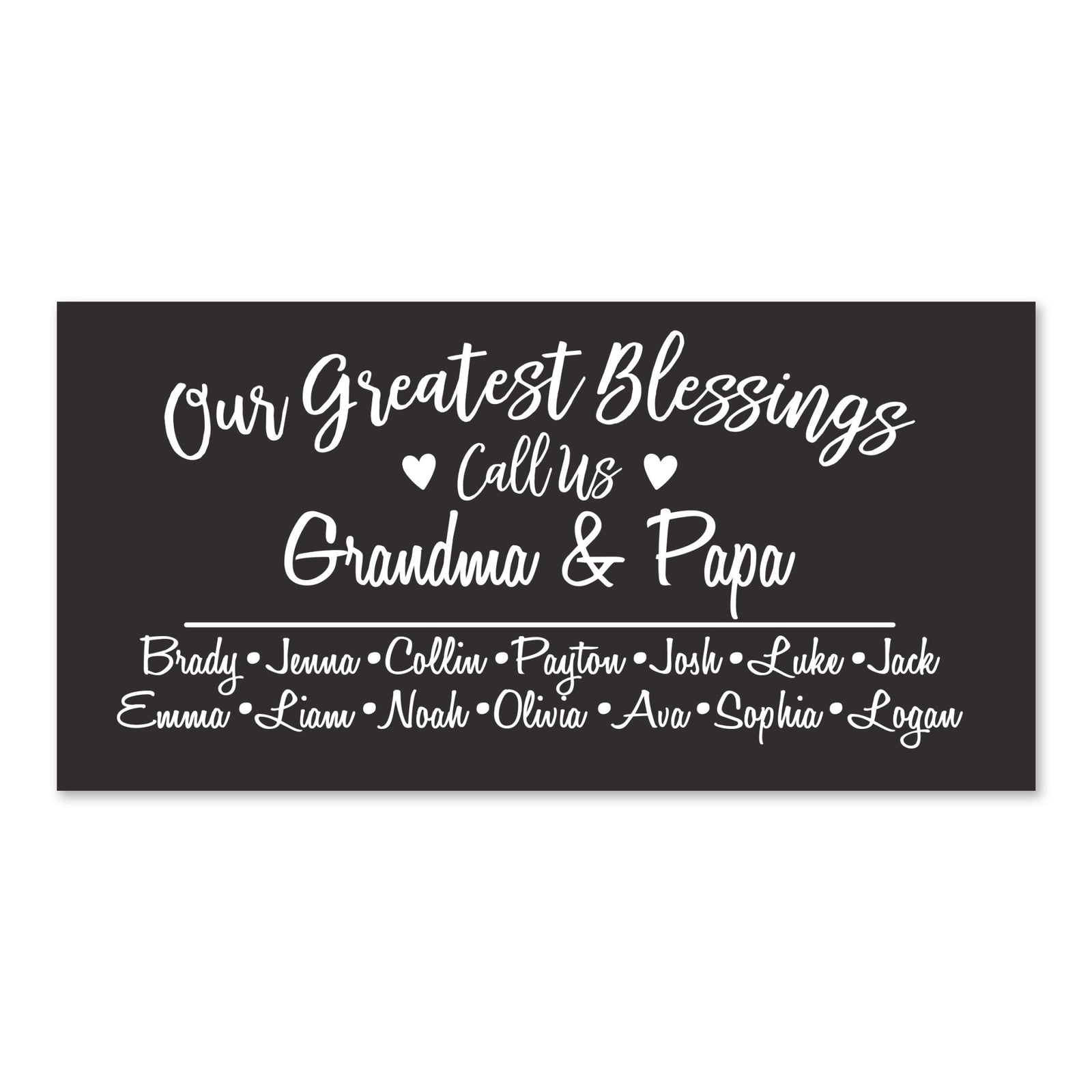Personalized Grandparents Plaque Greatest Blessings - Grandma & Papa - LifeSong Milestones