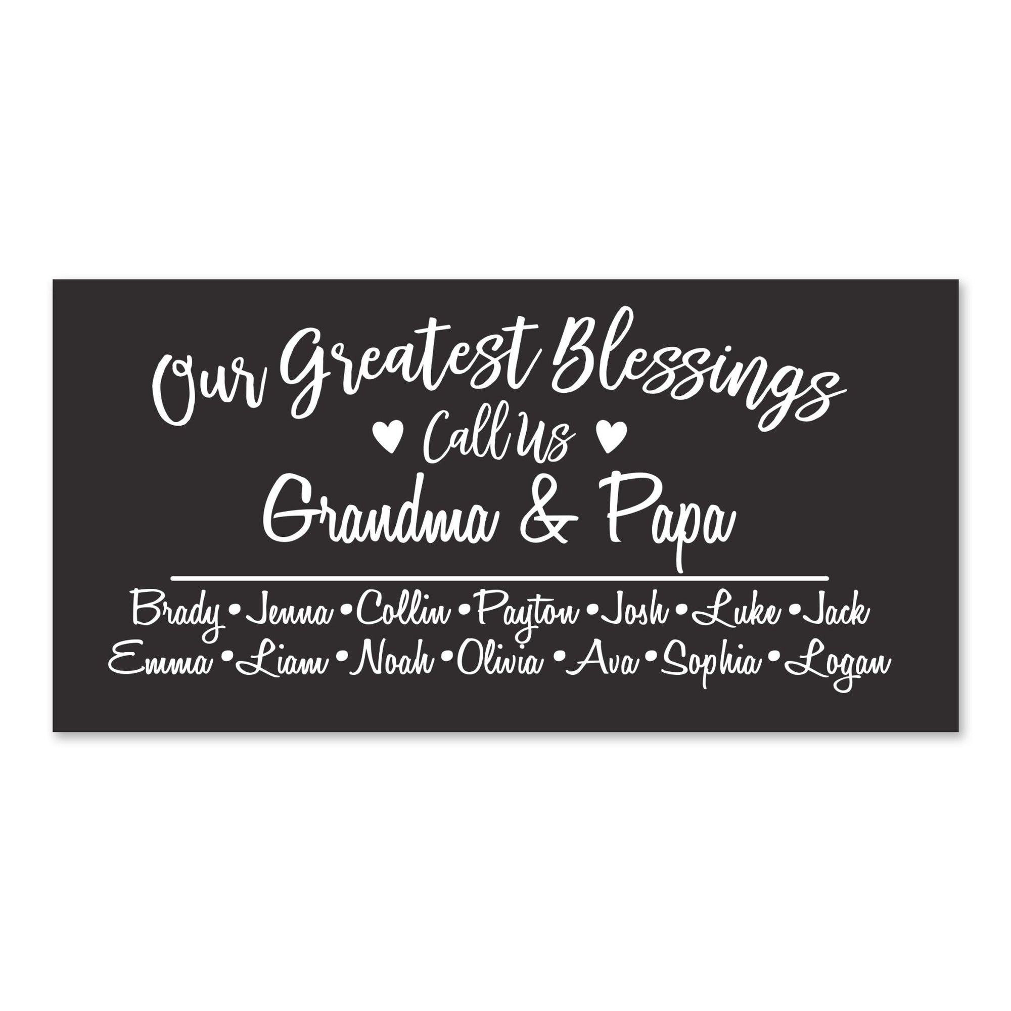 Personalized Grandparents Plaque Greatest Blessings - Grandma & Papa - LifeSong Milestones