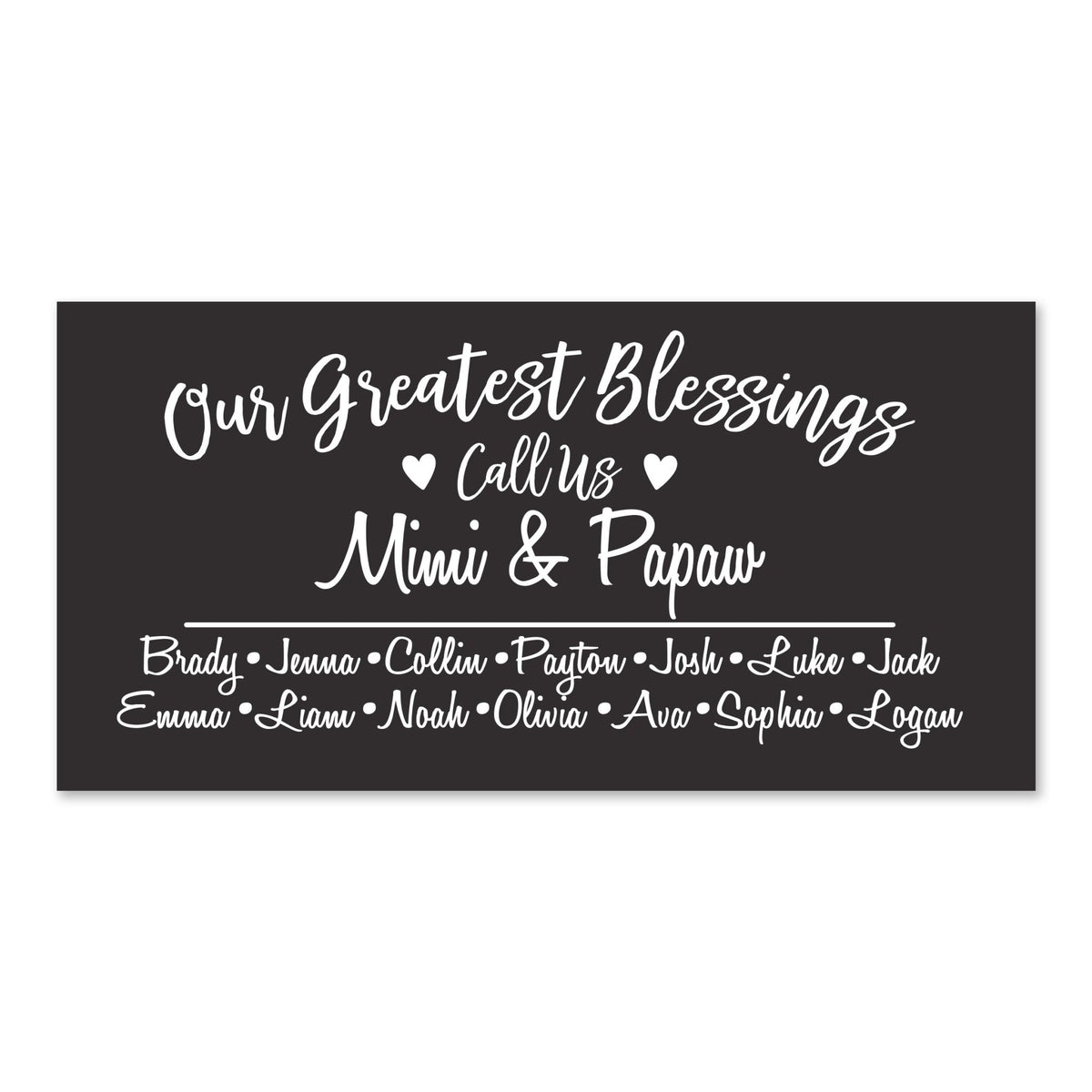 Personalized Grandparents Plaque Greatest Blessings - Mimi &amp; Papaw - LifeSong Milestones