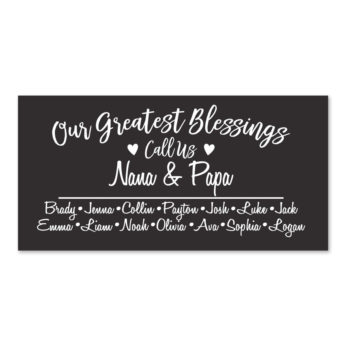 Personalized Grandparents Plaque Greatest Blessings - Nana &amp; Papa - LifeSong Milestones