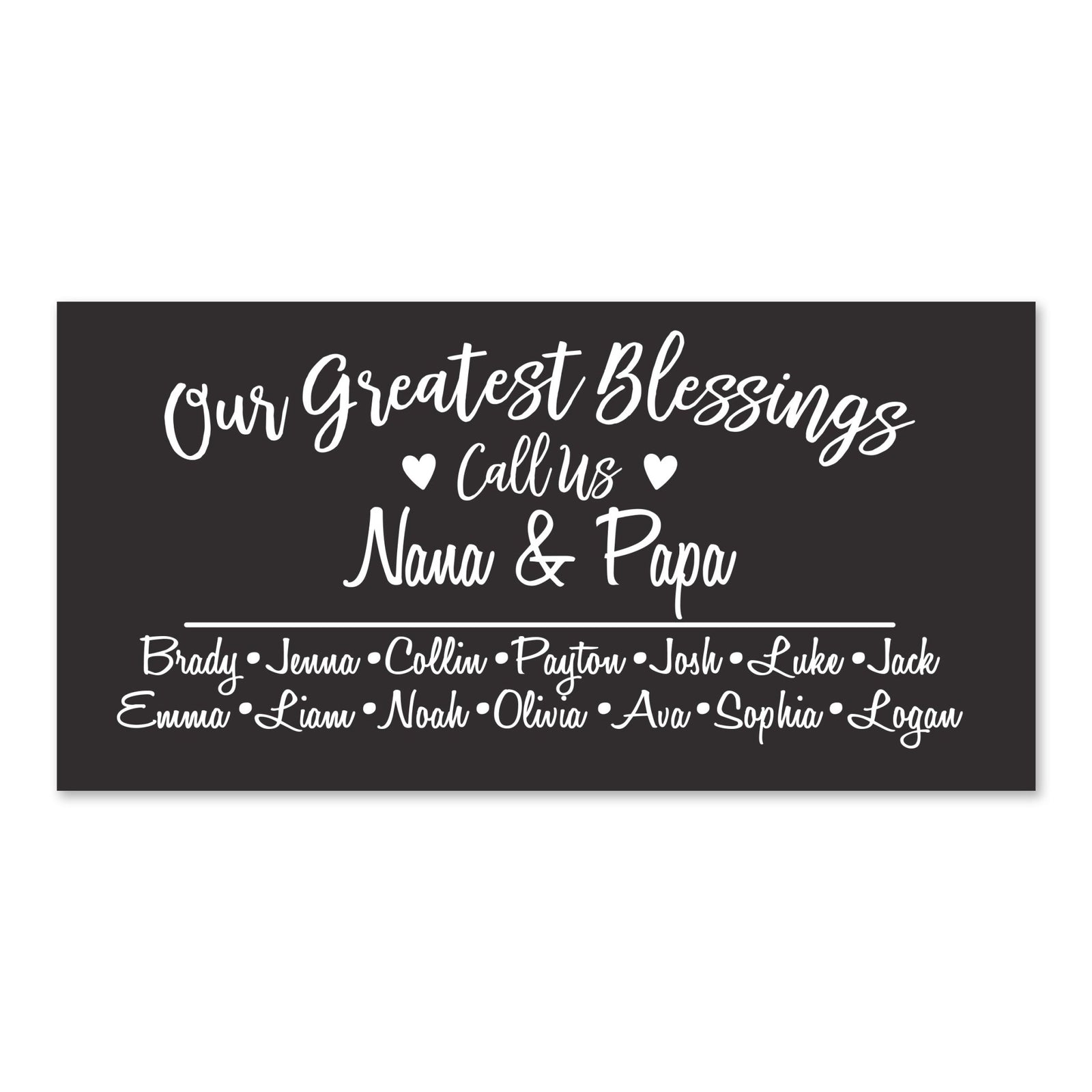 Personalized Grandparents Plaque Greatest Blessings - Nana & Papa - LifeSong Milestones